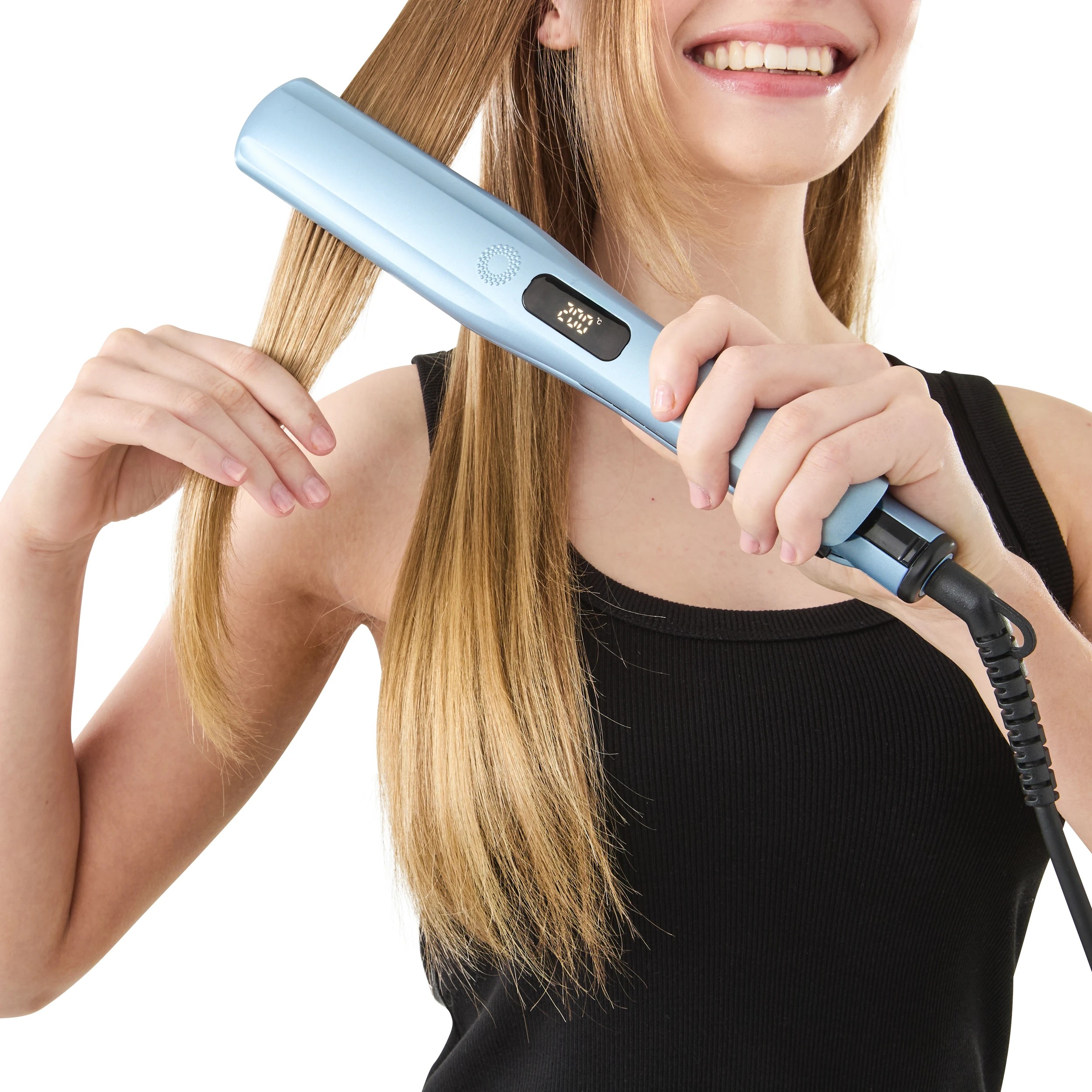 1 Steam Hair Straightener - Blue, 1 of 10
