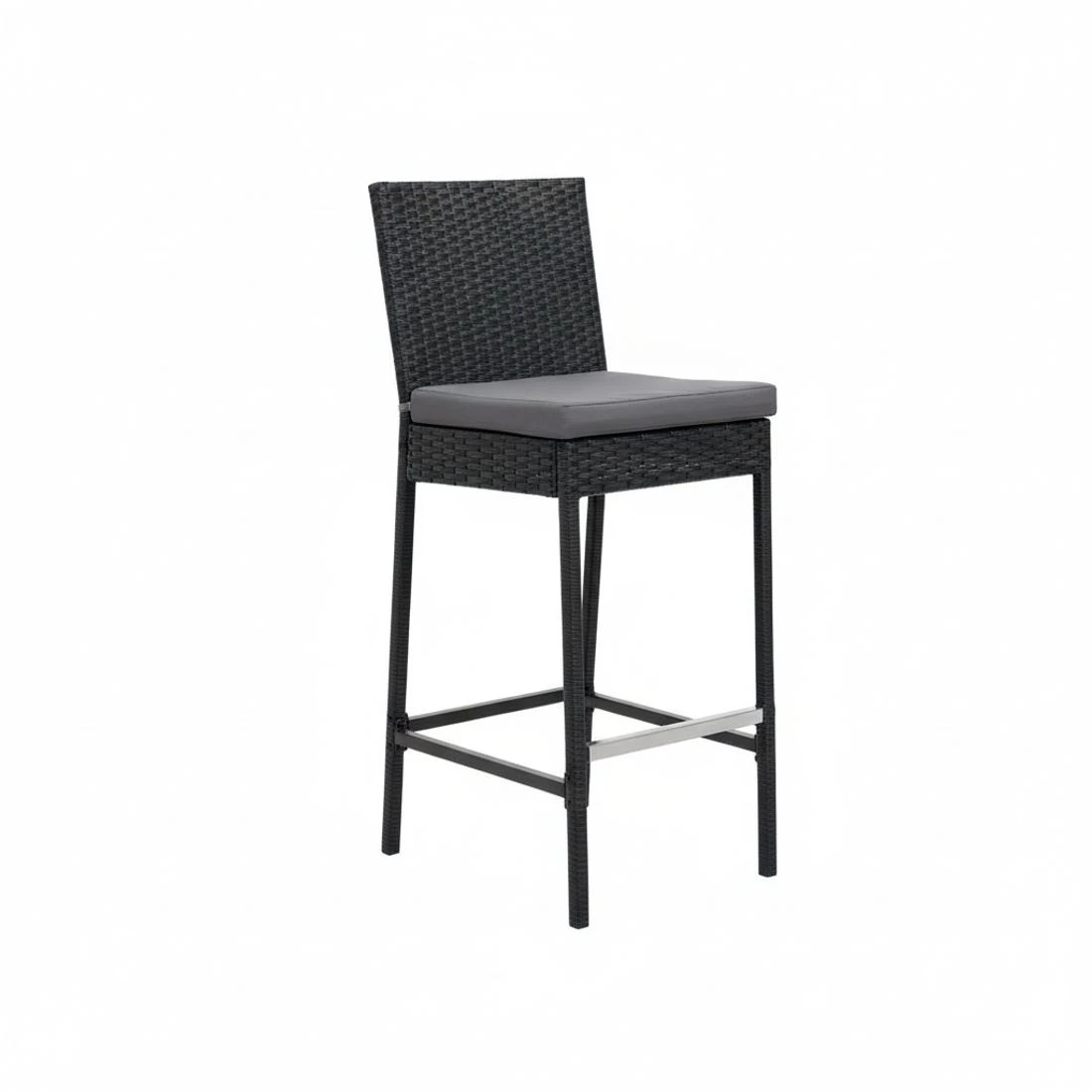 5 Gardeon 3-Piece Outdoor Bar Set Patio Dining Chairs Wicker Table Stools - Black, 5 of 5