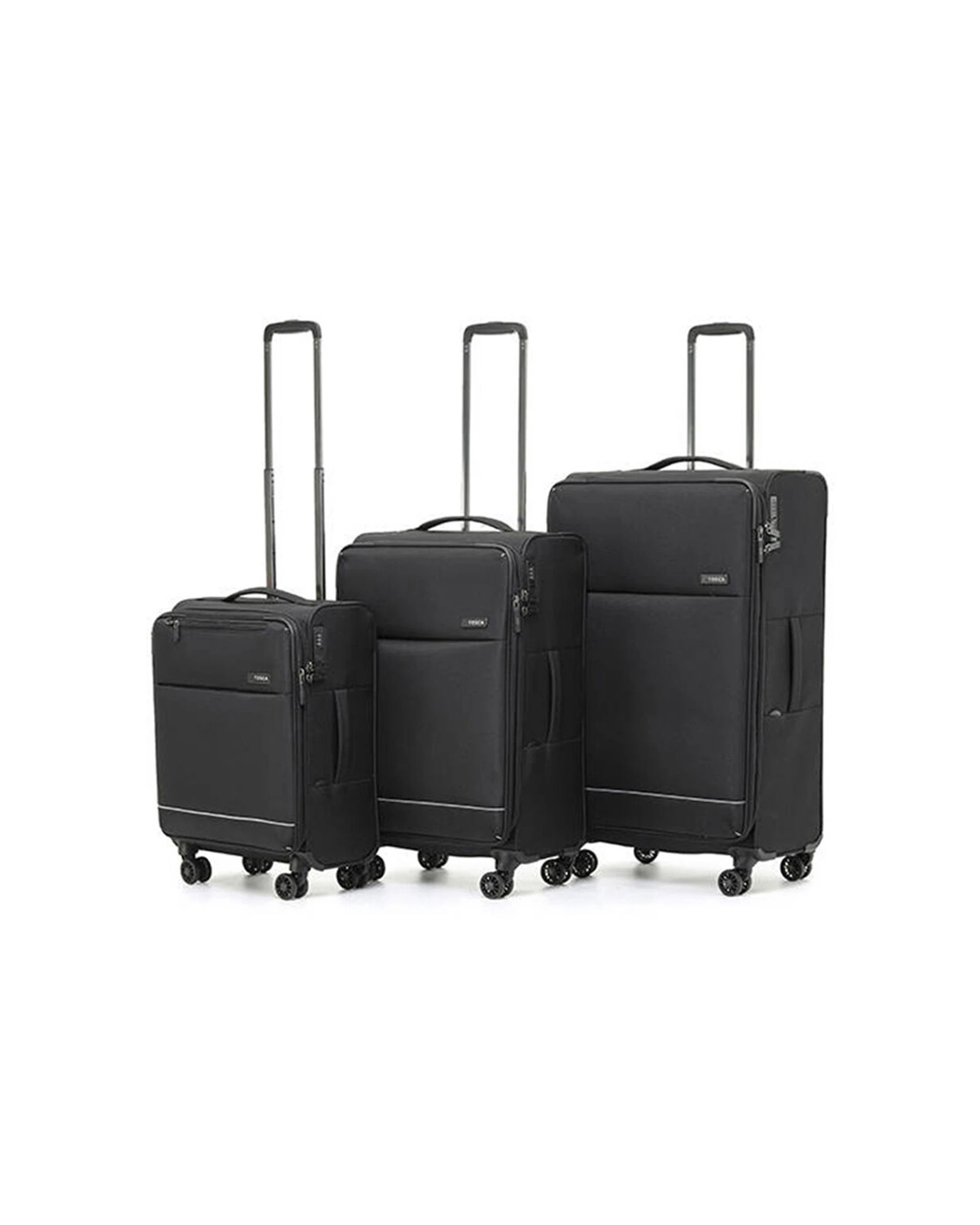 1 Tosca 3Pc So-Lite 2-Wheel Suitcase Travelling Luggage Trolley Set - Black, 1 of 9