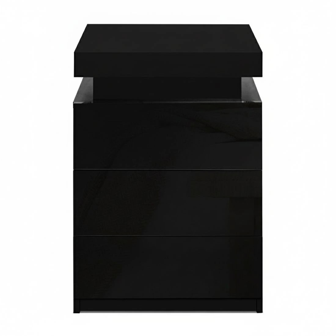 4 Artiss 2X Bedside Table LED 3 Drawers - Black, 4 of 9