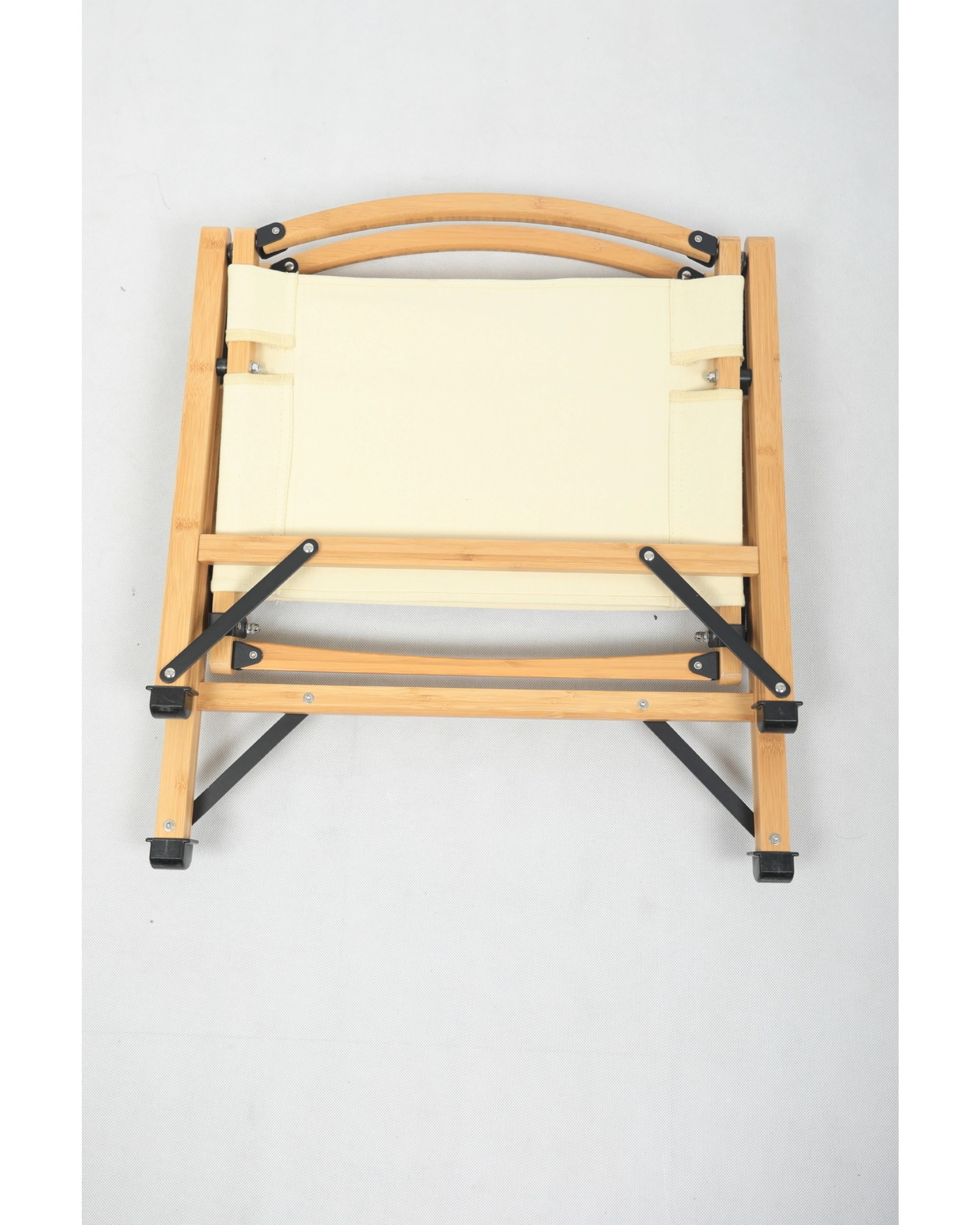 5 BR Home Bamboo Canvas Foldable Outdoor Camping Chair Wooden Travel Picnic, 5 of 9