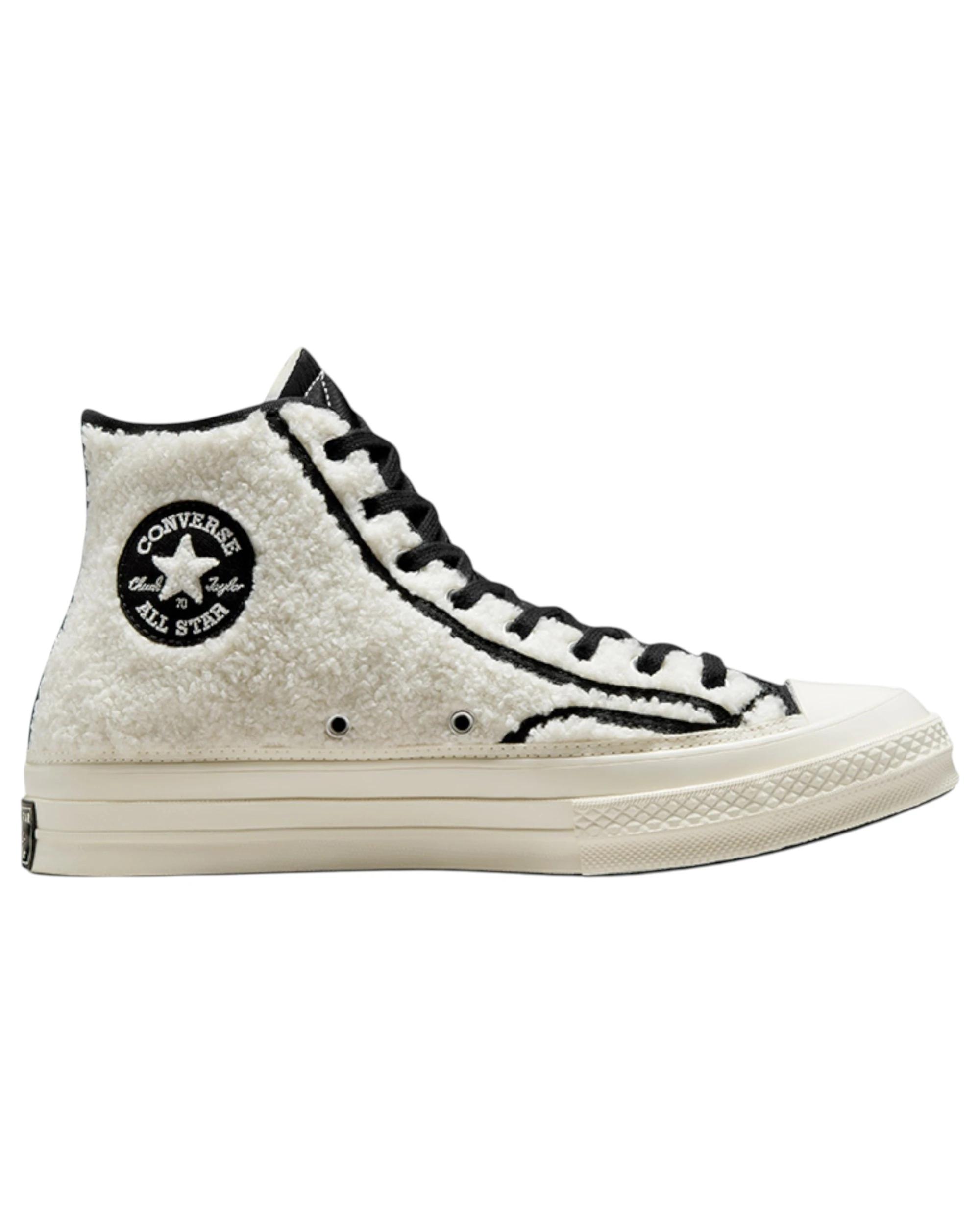 1 Converse Unisex Chuck 70 Cozy Utility Sherpa High Top Shoe EGRET/BLACK/EGRET, 1 of 8