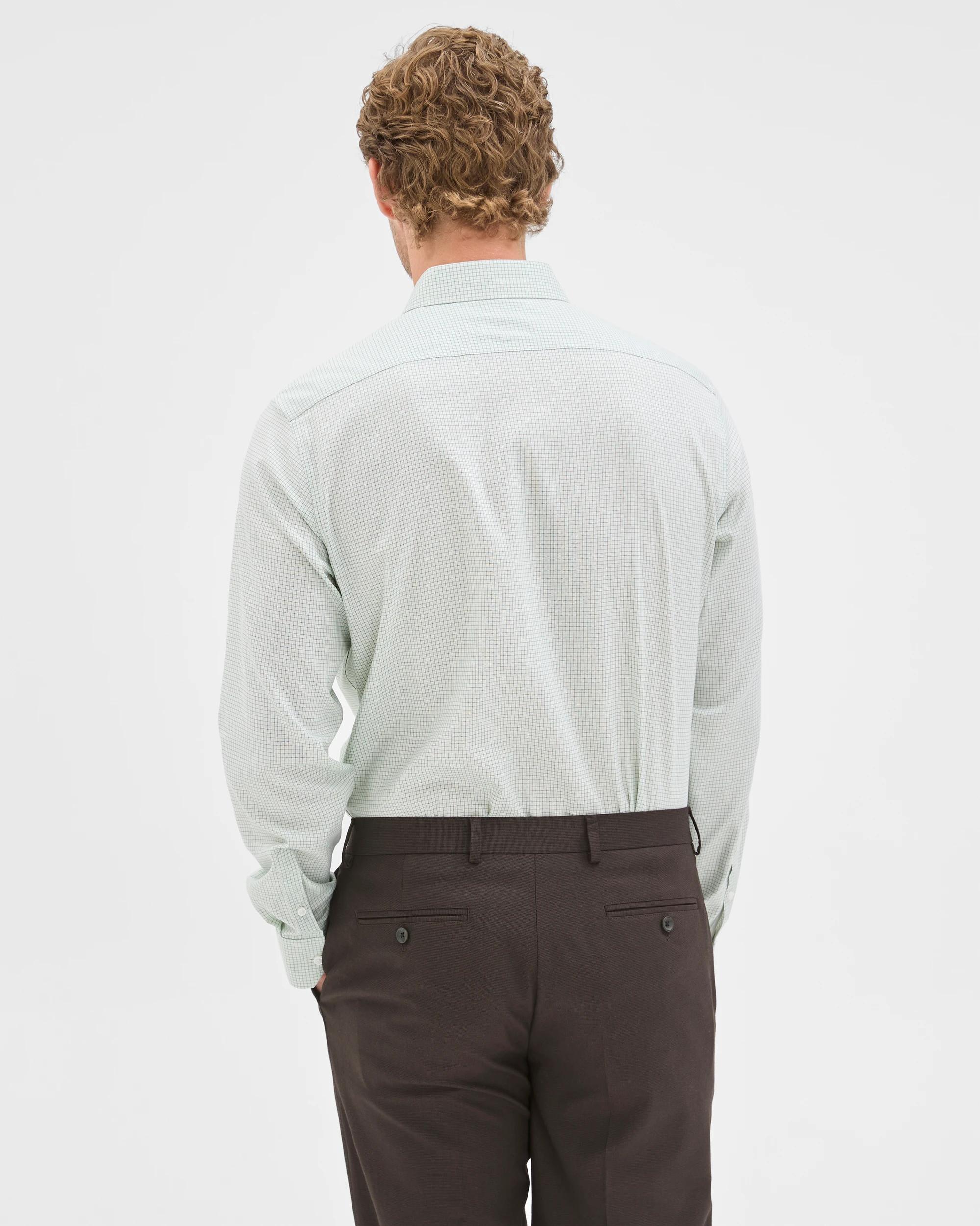 7 Preview Australian Cotton Long Sleeve Shirt DOBBY GREEN CHECK, 7 of 7