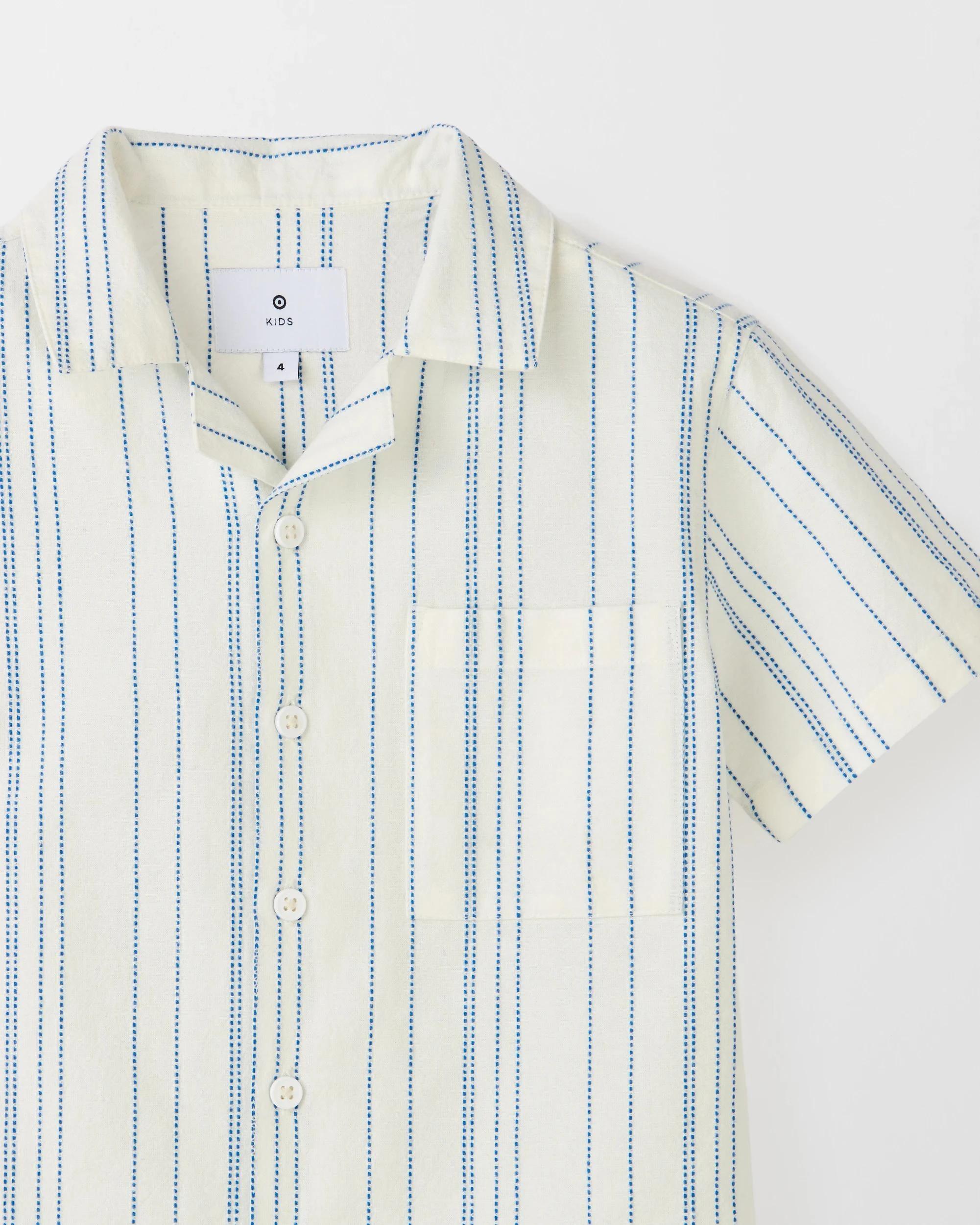 2 Target Cotton Linen Blend Short Sleeve Textured Shirt WHITE, 2 of 2