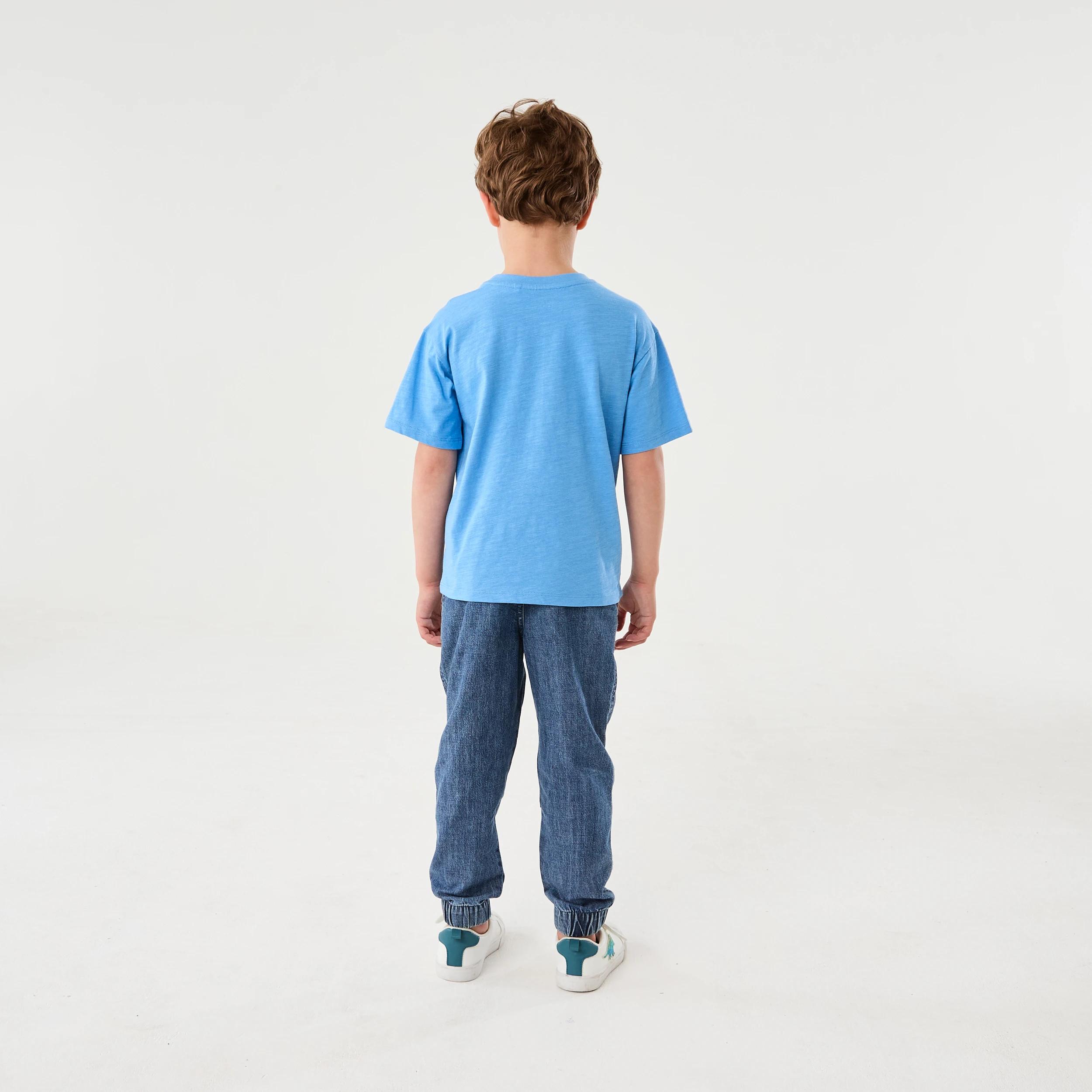 6 Plain Cotton T-shirt SILVER LAKE BLUE, 6 of 6