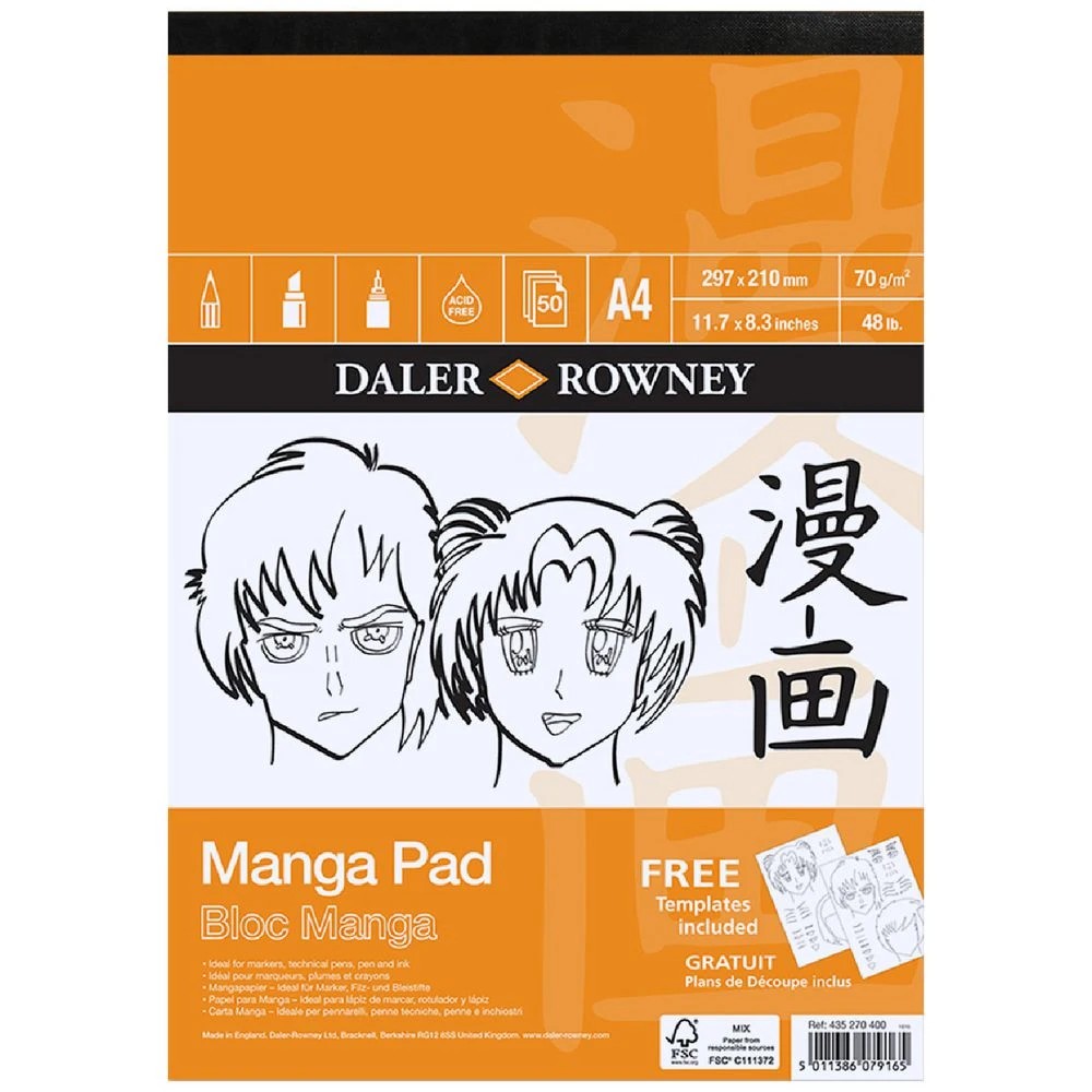 1 Daler-Rowney Manga Pad 70gsm 50 sheets A4, 1 of 1
