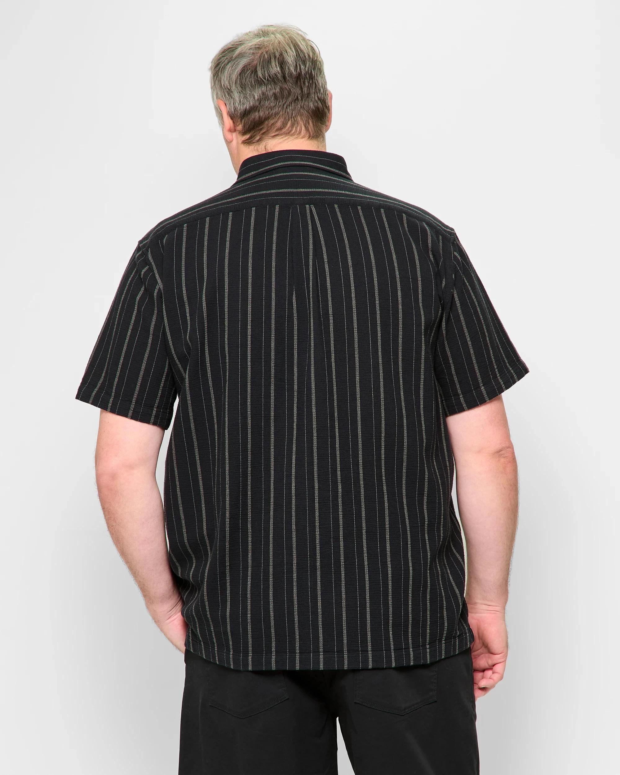 4 Target Plus Size Australian Cotton Textured Stripe Shirt BLACK, 4 of 5