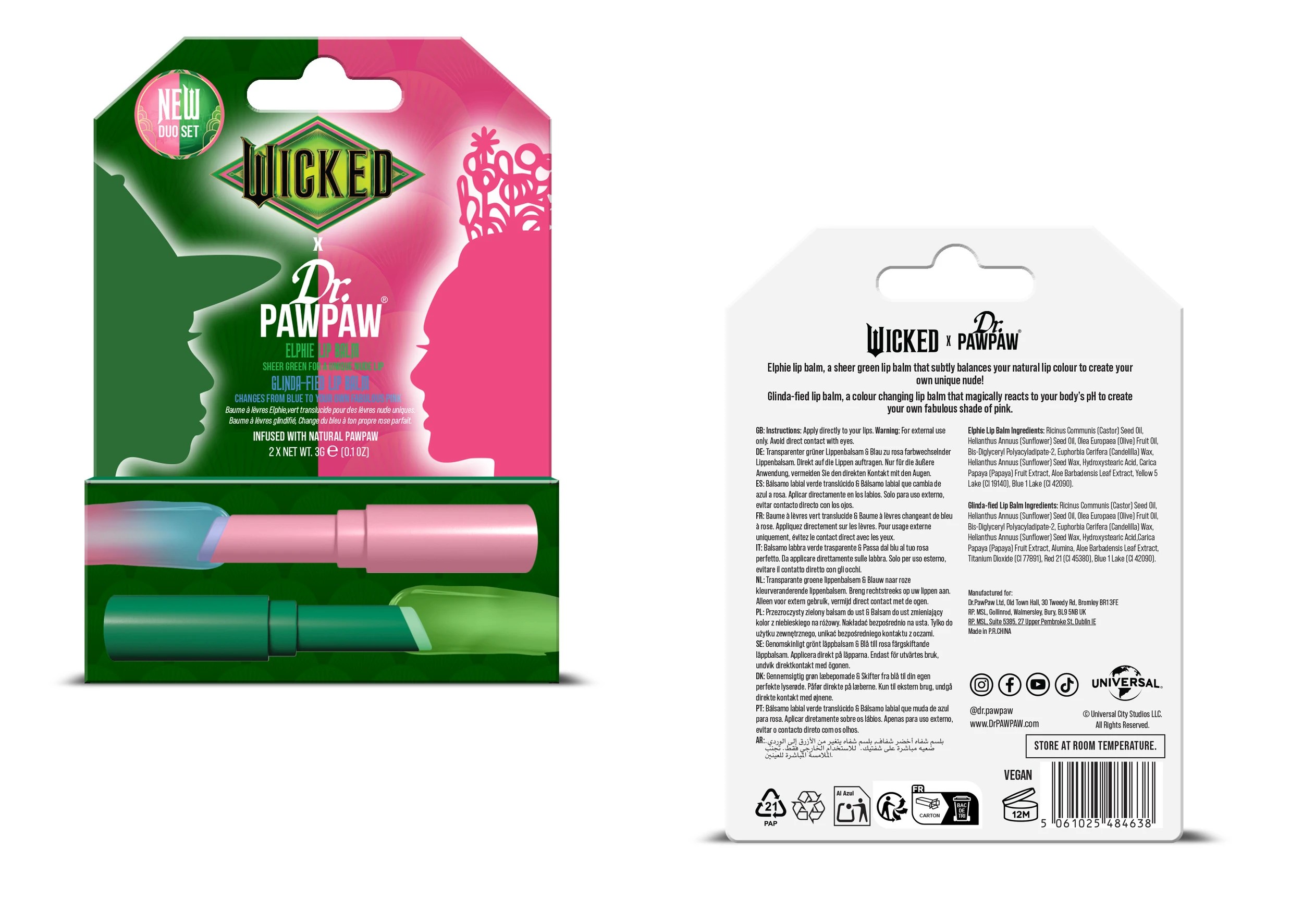 1 Dr PAWPAW Wicked Lip Balm Duo Set - Elphie and Glinda, 1 of 1