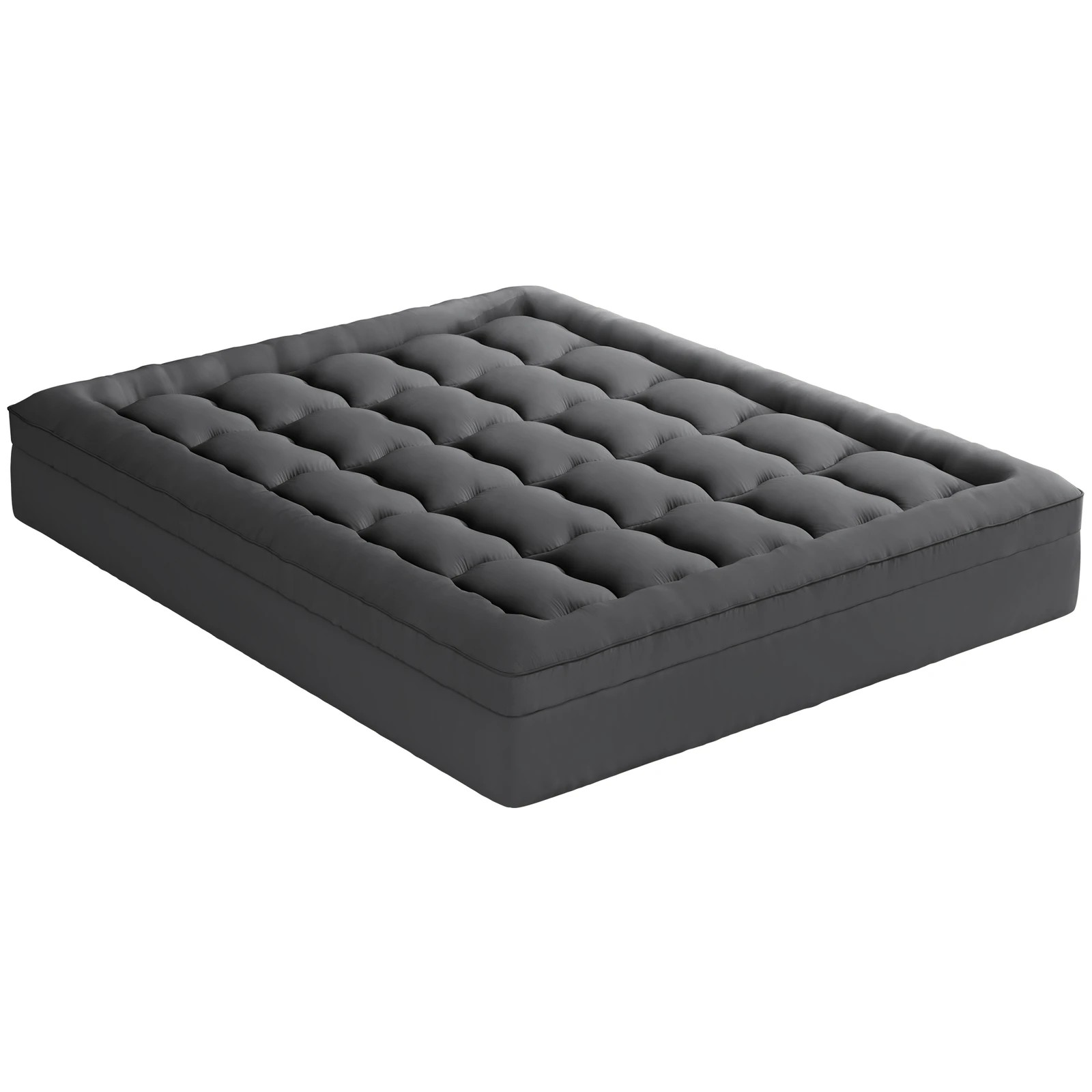 8 Starry Eucalypt Mattress Topper Bamboo Charcoal Pillowtop Cover Pad 7cm - Single Bed - Grey, 8 of 8