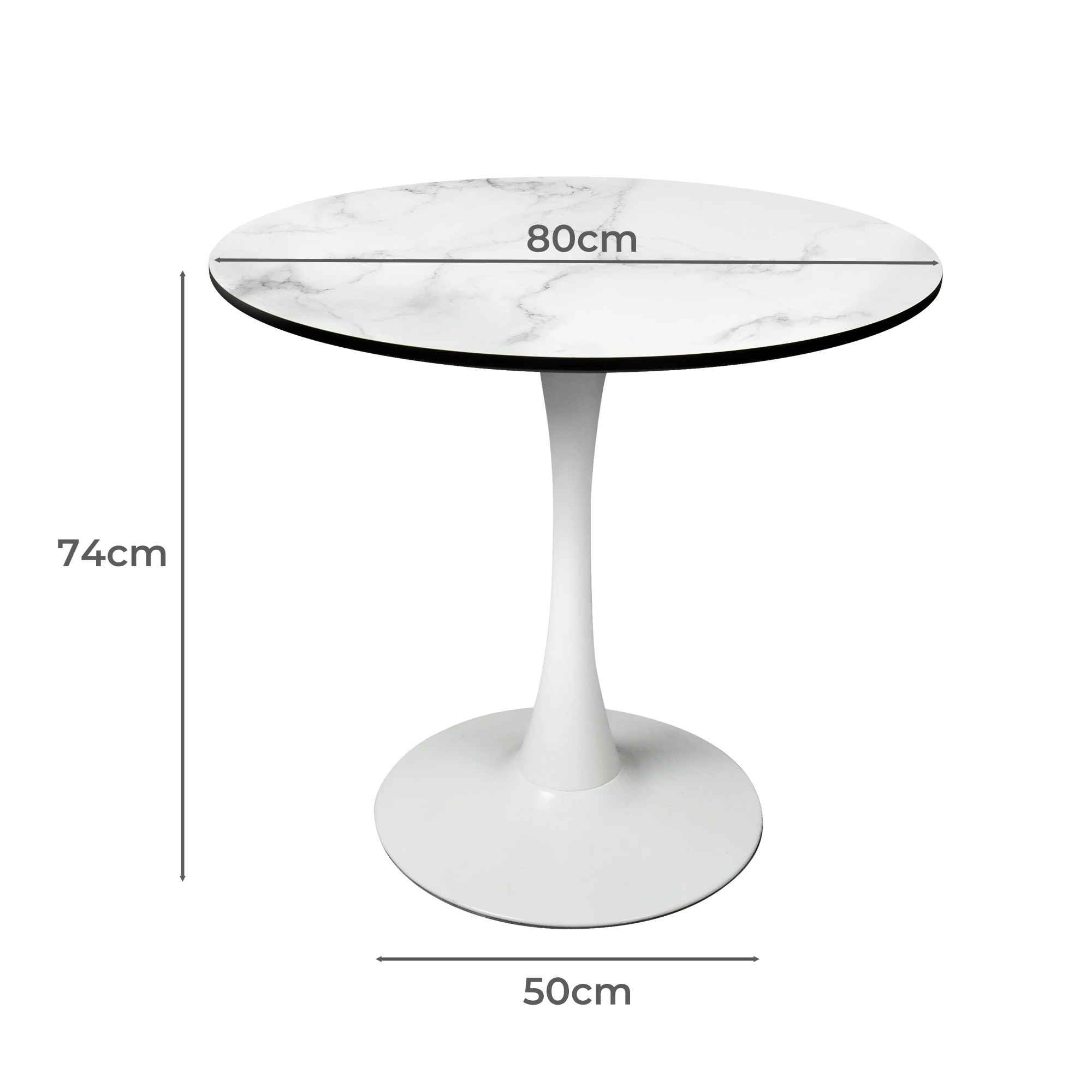 3 Levede Round Marble Dining Table - Black, 3 of 6