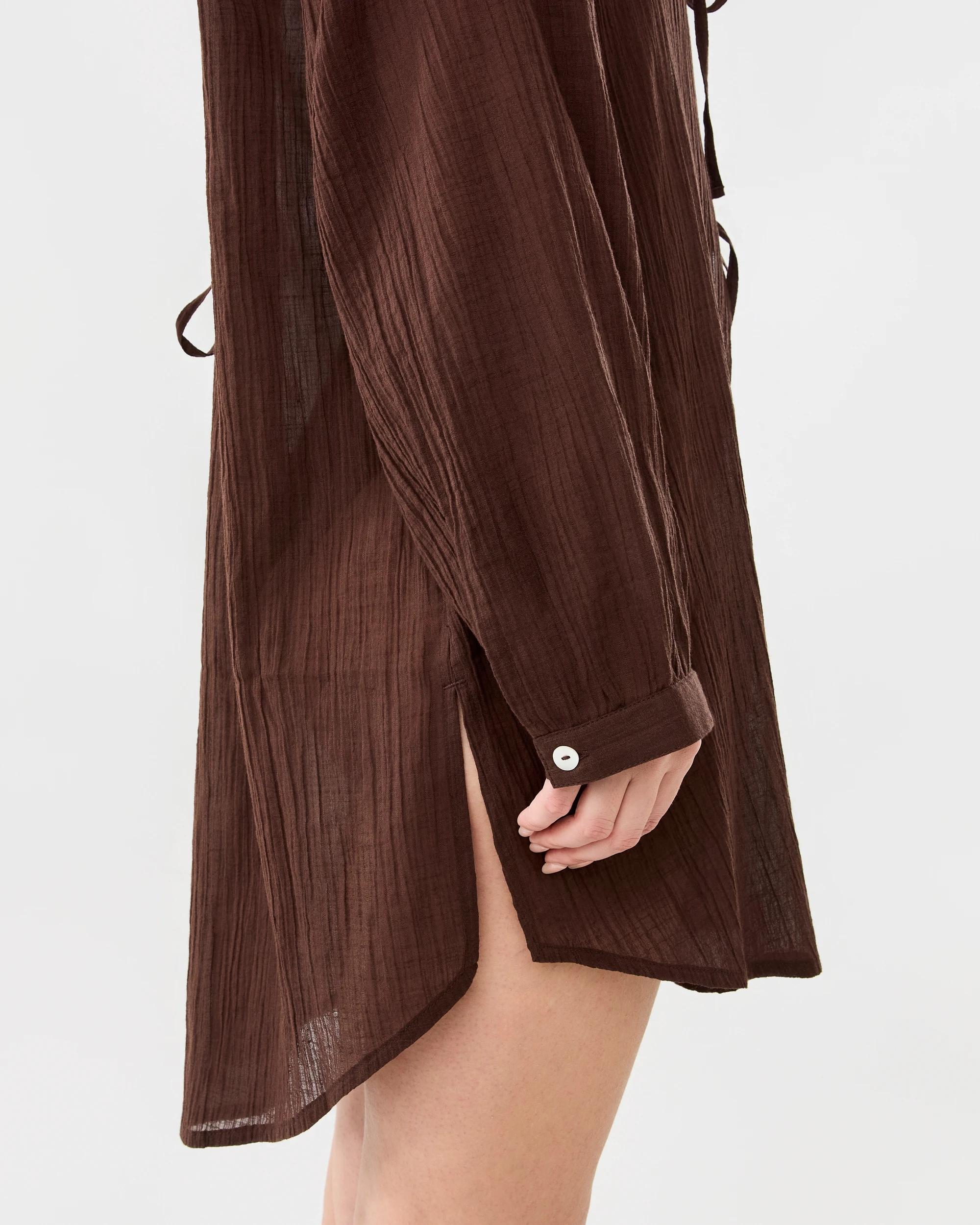 6 Tie Up Beach Shirt Melt Brown, 6 of 9
