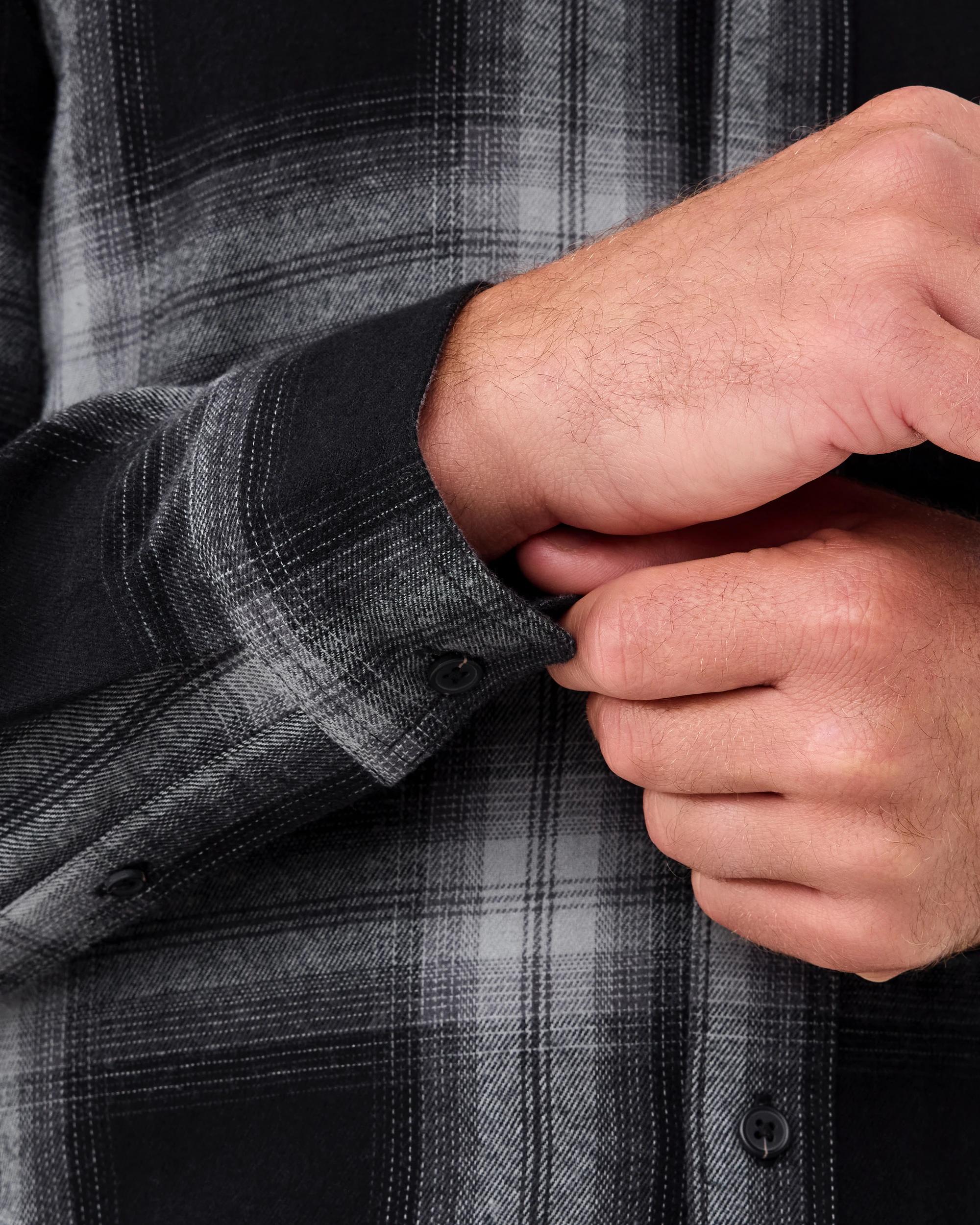 7 Long Sleeve Brushed Shirt Blk Check, 7 of 7