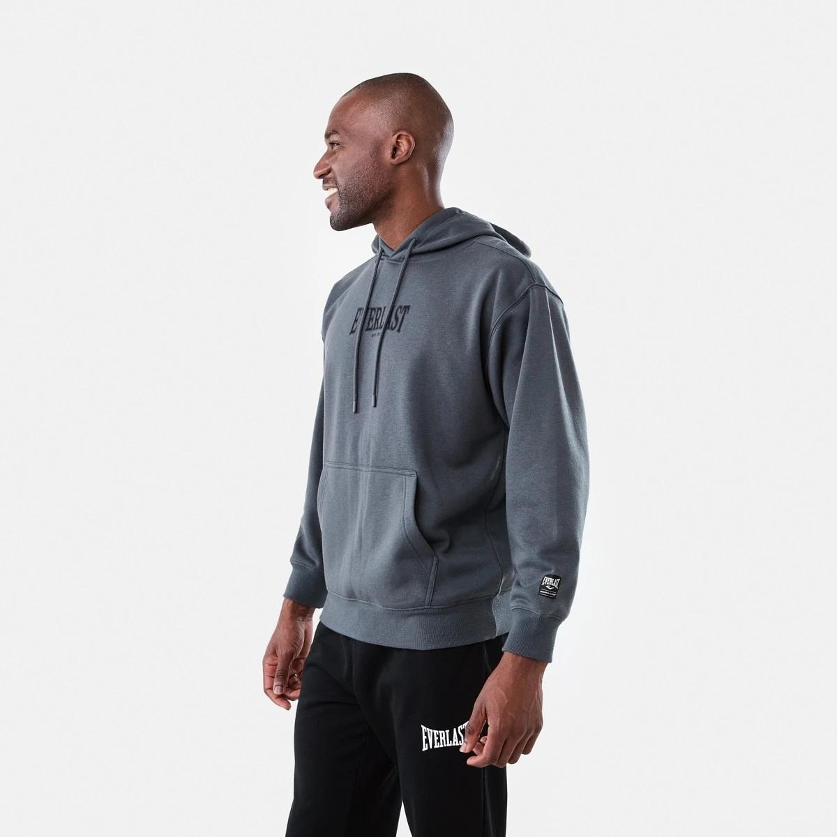 2 Everlast Mens Oversized Hoodie EVER DISTRESS CHARCOAL, 2 of 9