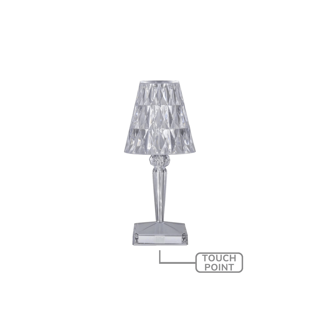 1 Lexi Lighting Eugenia Touch Rechargeable Acrylic Table Lamp, 3W, 1200mA Battery, 3000/4000/6000K
 - clear, 1 of 7