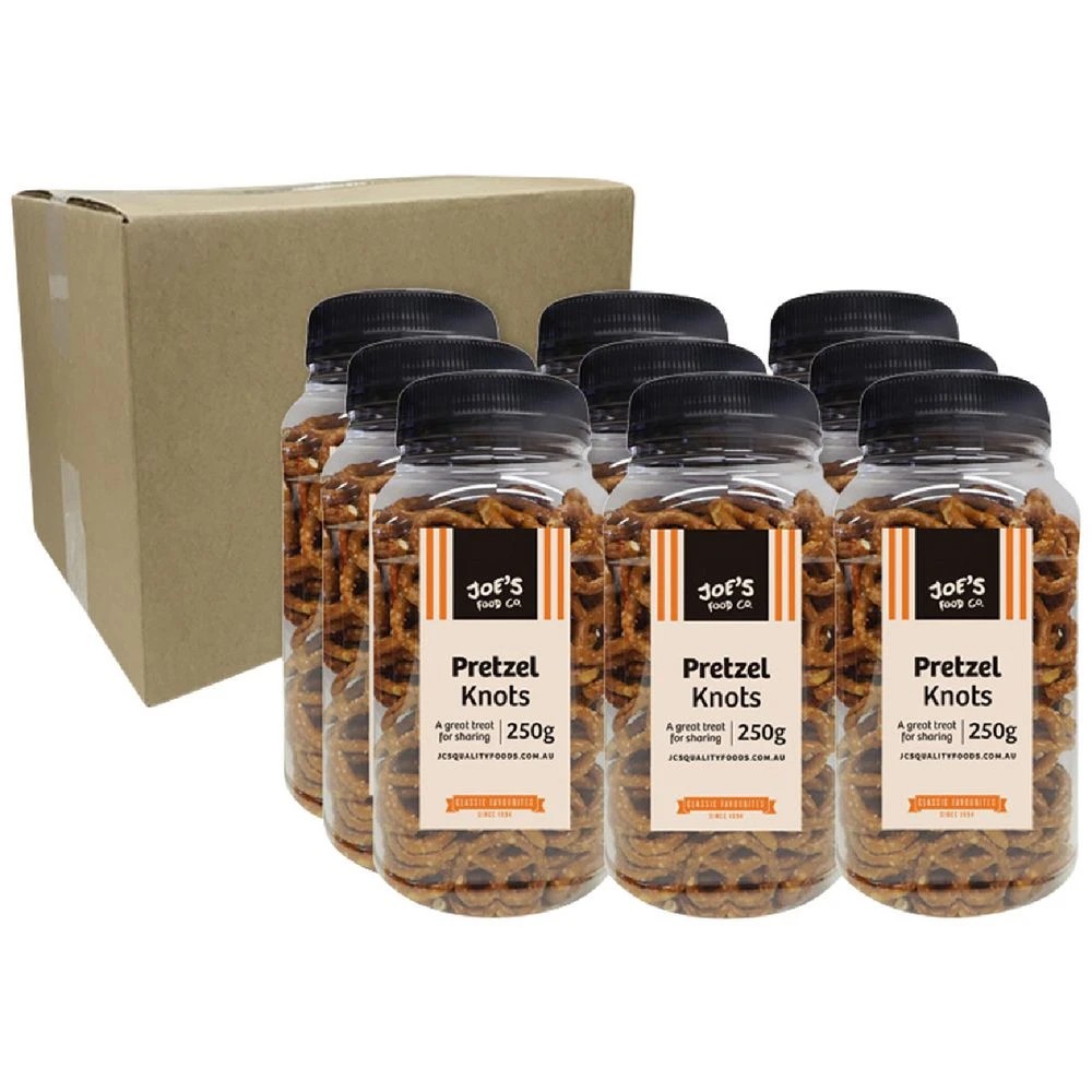 1 J.C.'s Quality Foods Pretzel Knots 250g 9 Pack, 1 of 2