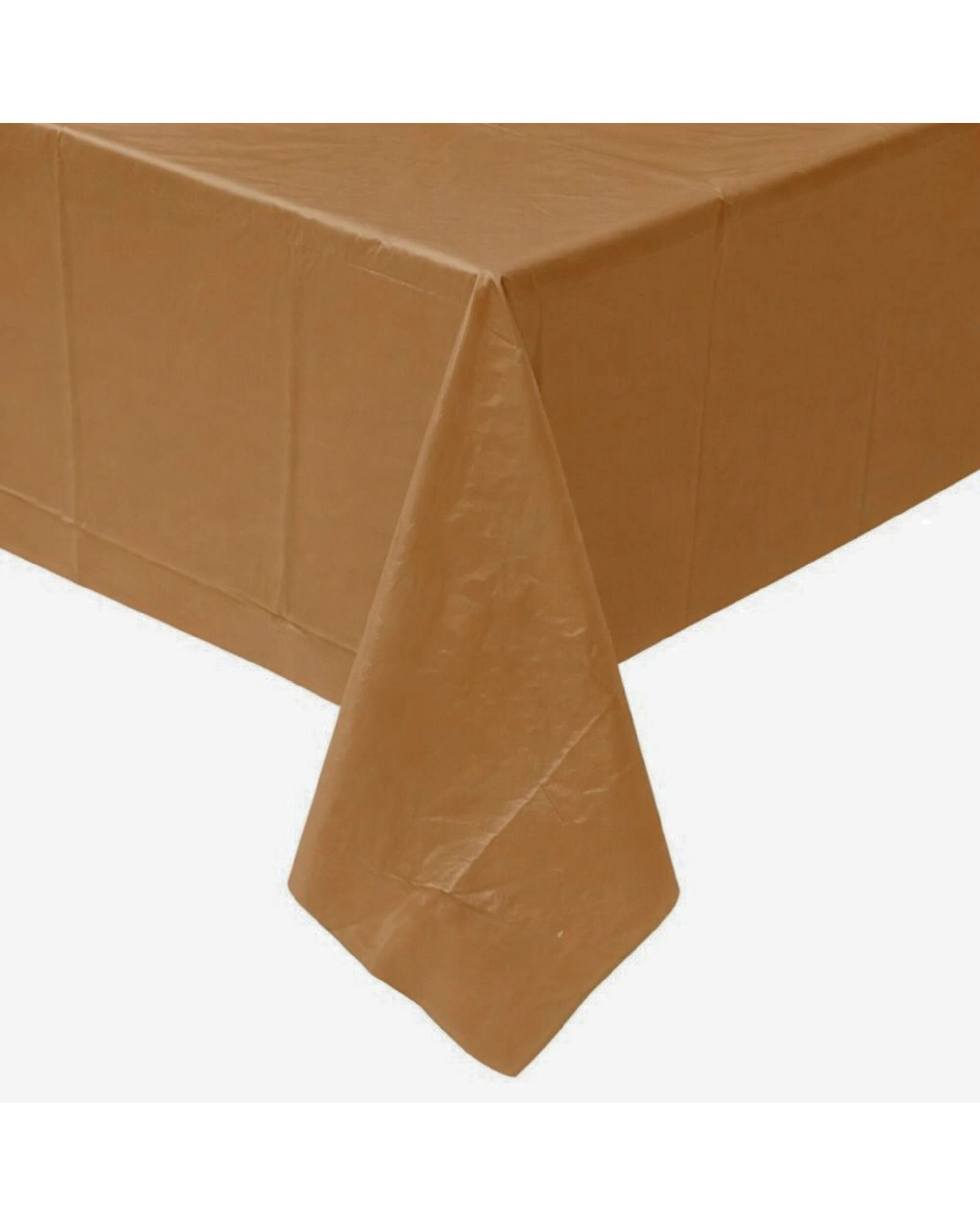 1 Unique Gold Rectangular Plastic Tablecloth - Gold, 1 of 2