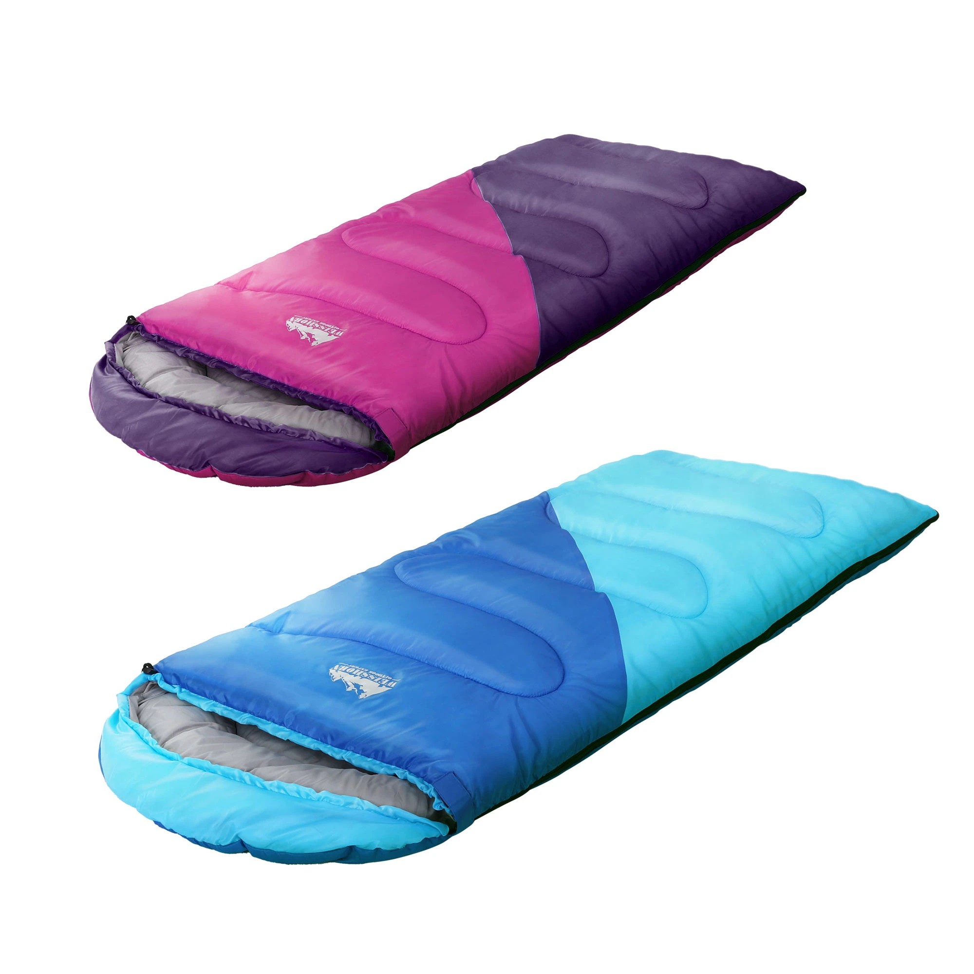 1 Weisshorn Sleeping Bag Set of 2 Kids Single 172cm Thermal Camping Hiking - Multi, 1 of 1