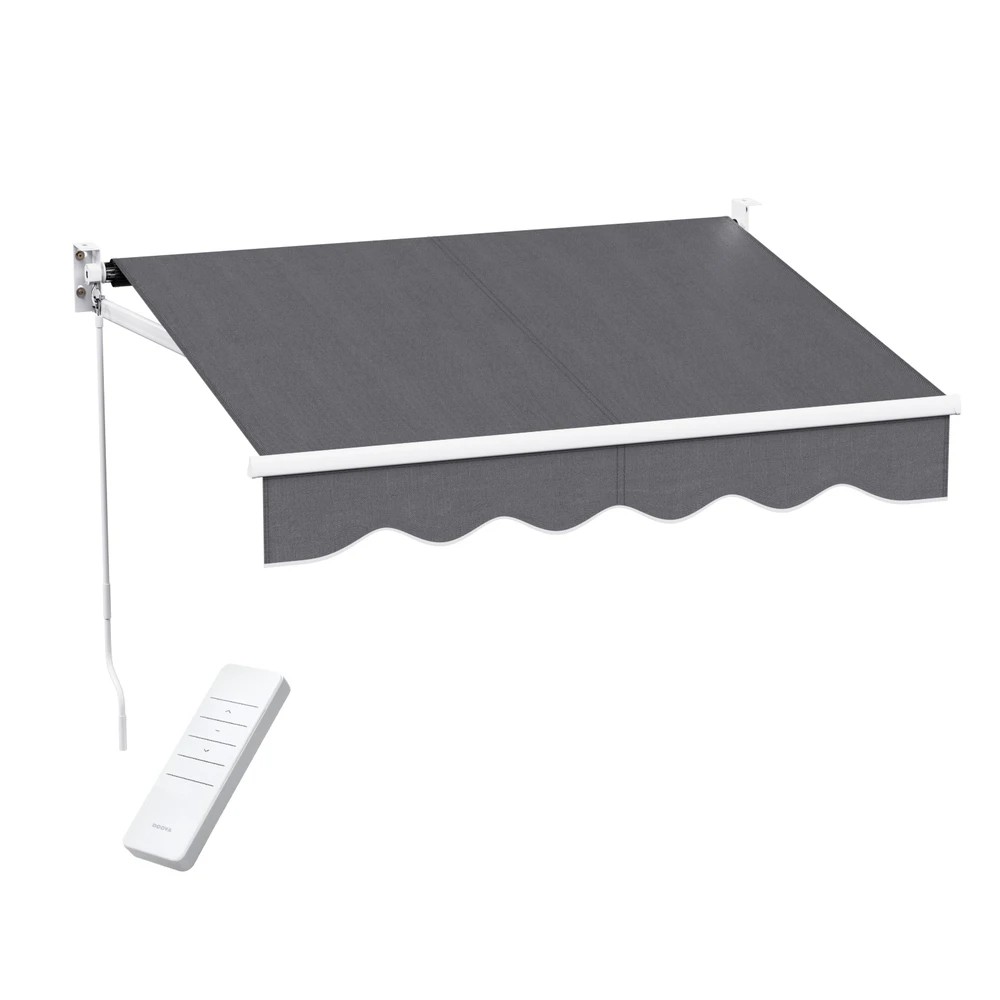 1 Instahut Retractable Folding Arm Awning Motorised Sunshade 2Mx1.5M - Grey, 1 of 6