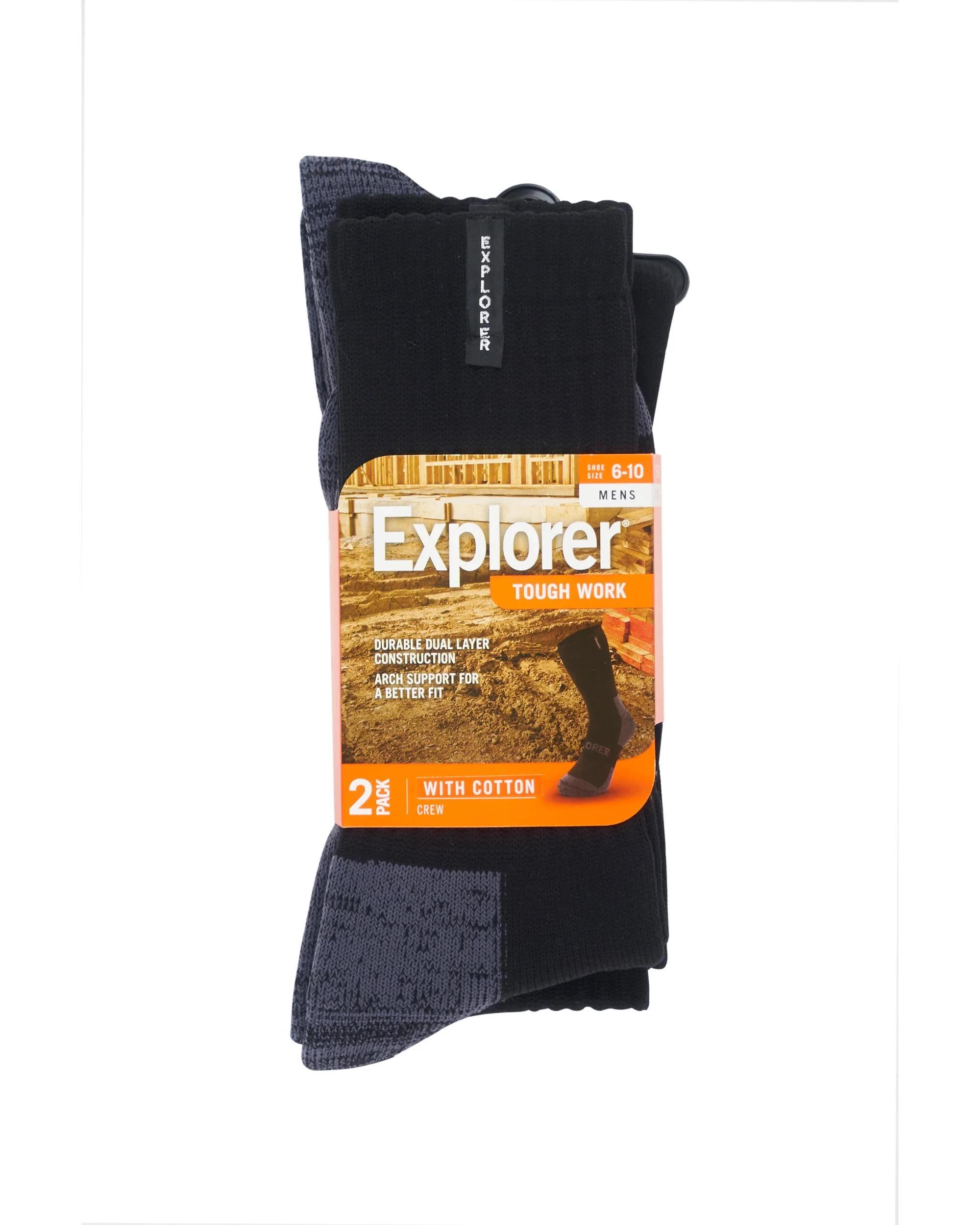 4 2 Pack Explorer Tough Work Socks - Black NO COLOUR, 4 of 4