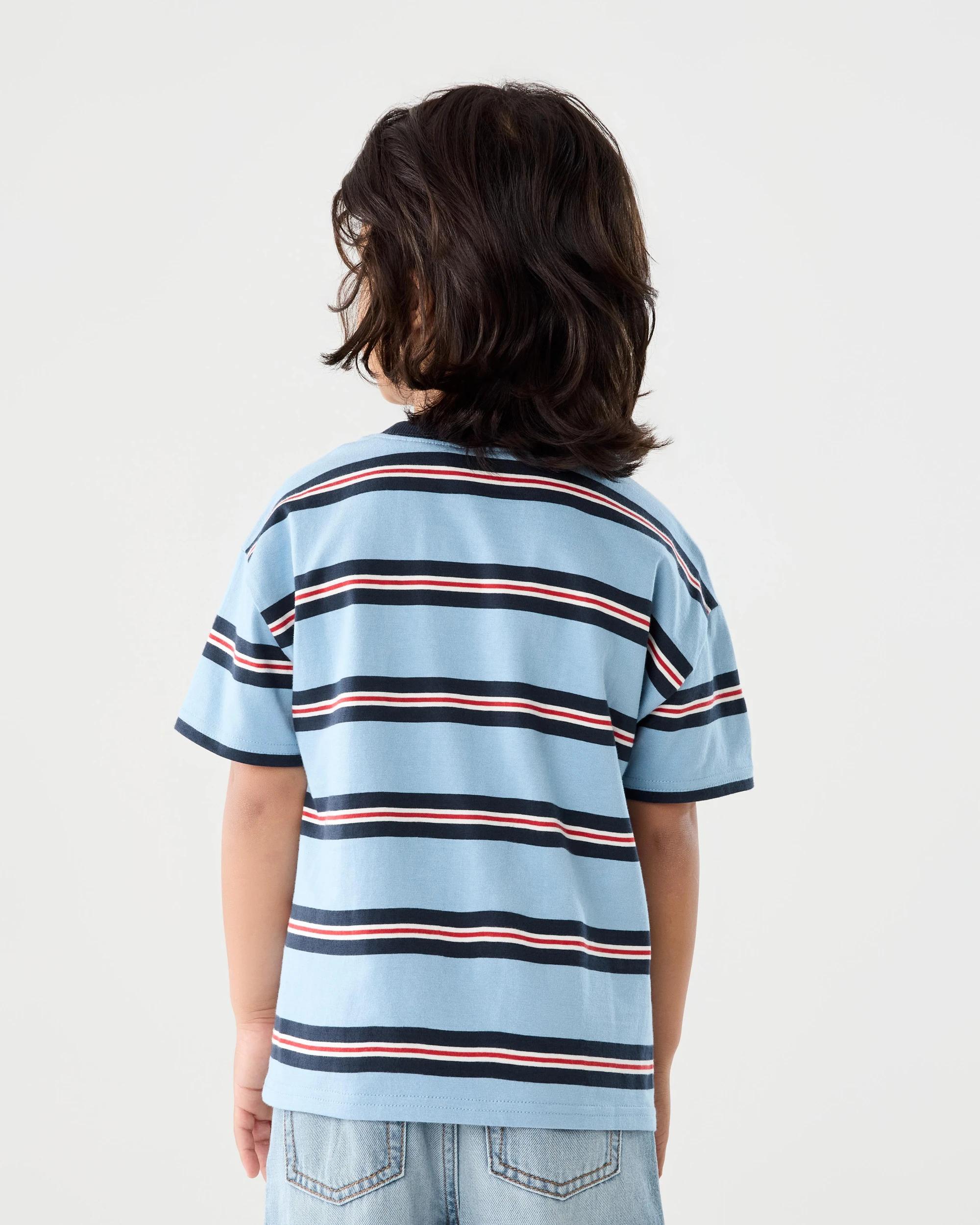 2 Oversized Stripe T-shirt Blu Stripe, 2 of 7
