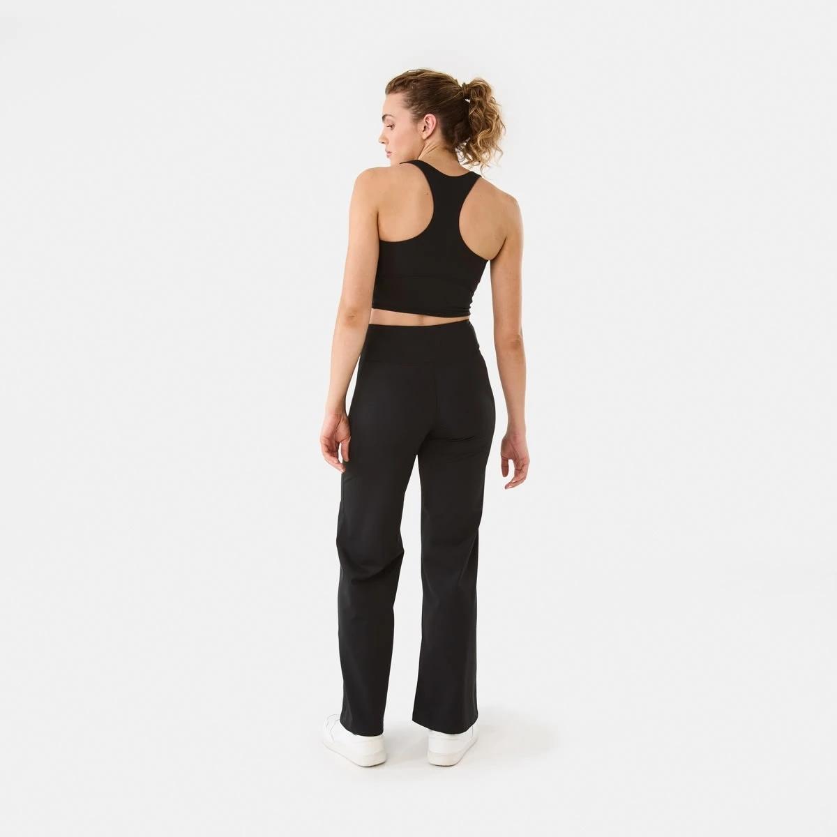4 Active Womens Ultrasoft Longline Crop Top BLACK, 4 of 7