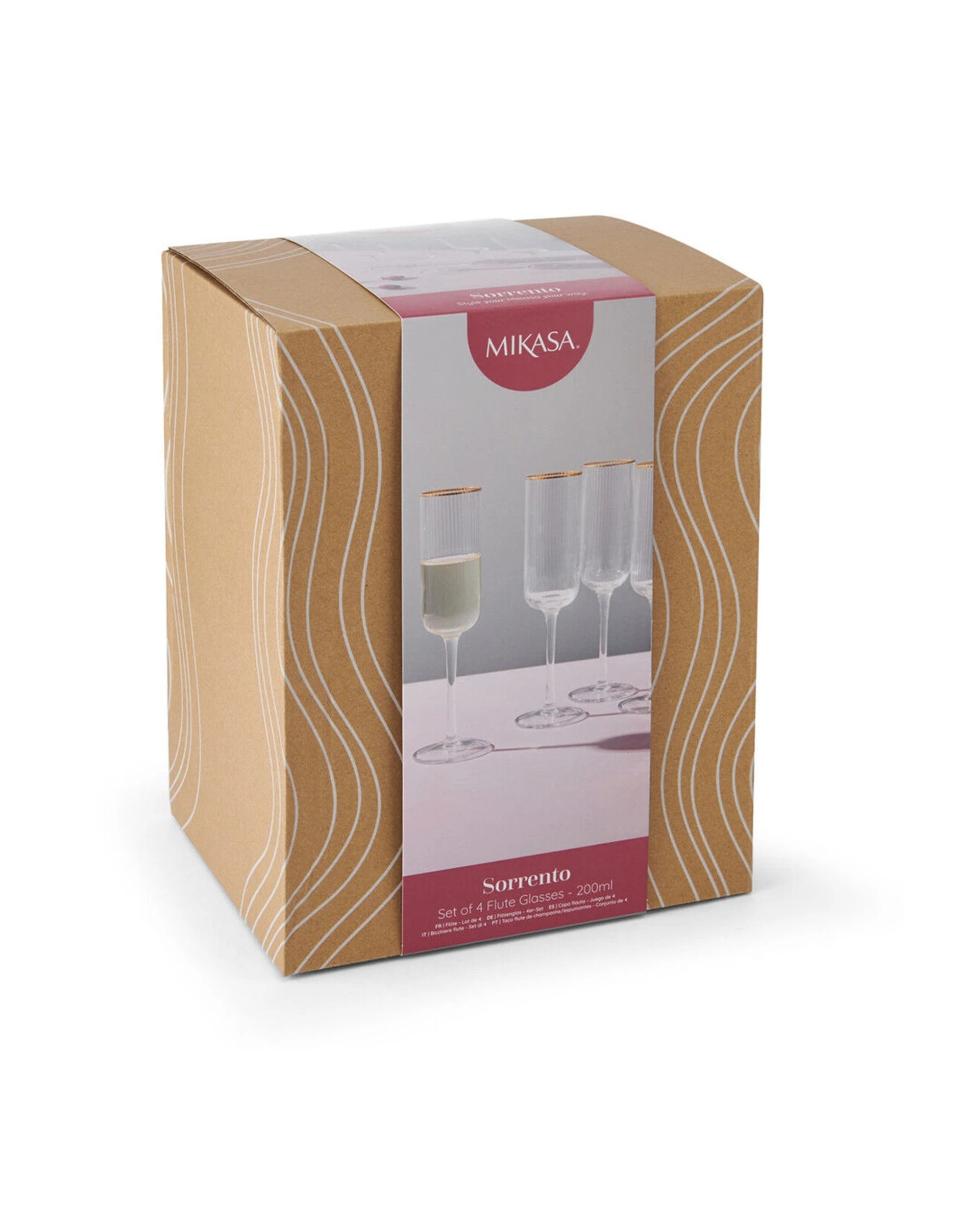 6 Mikasa 4pc Sorrento Crystal Flute Glass Set 200ml - Clear, 6 of 6