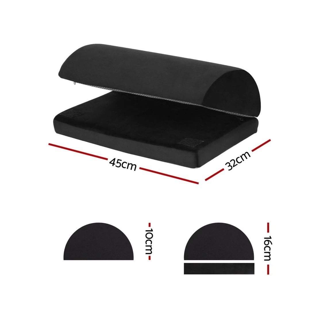 3 Giselle Memory Foam Footrest Cushion Adjustable Pillow - Black, 3 of 5
