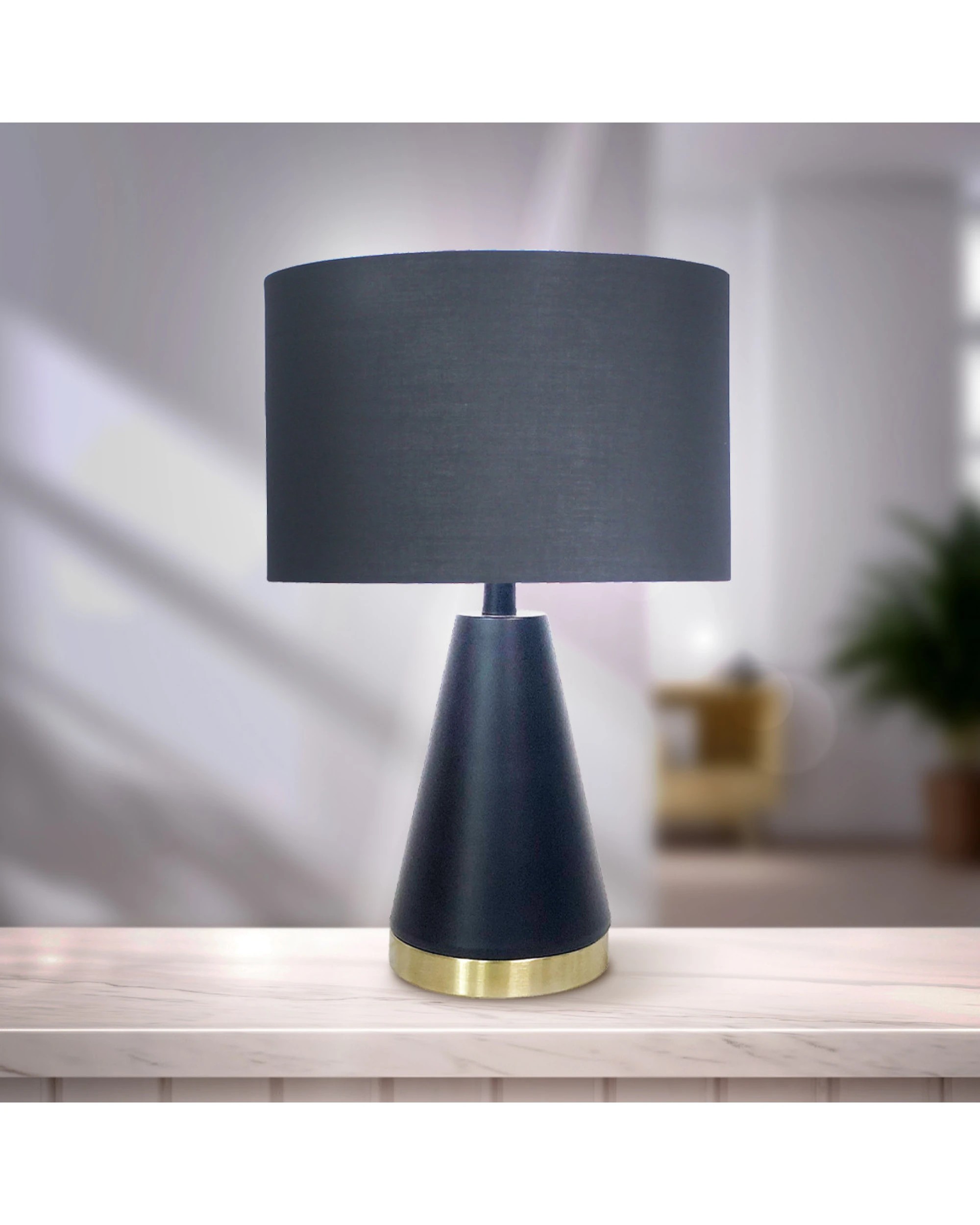 6 Sarantino Metal Table Lamp In Black And Gold, 6 of 10