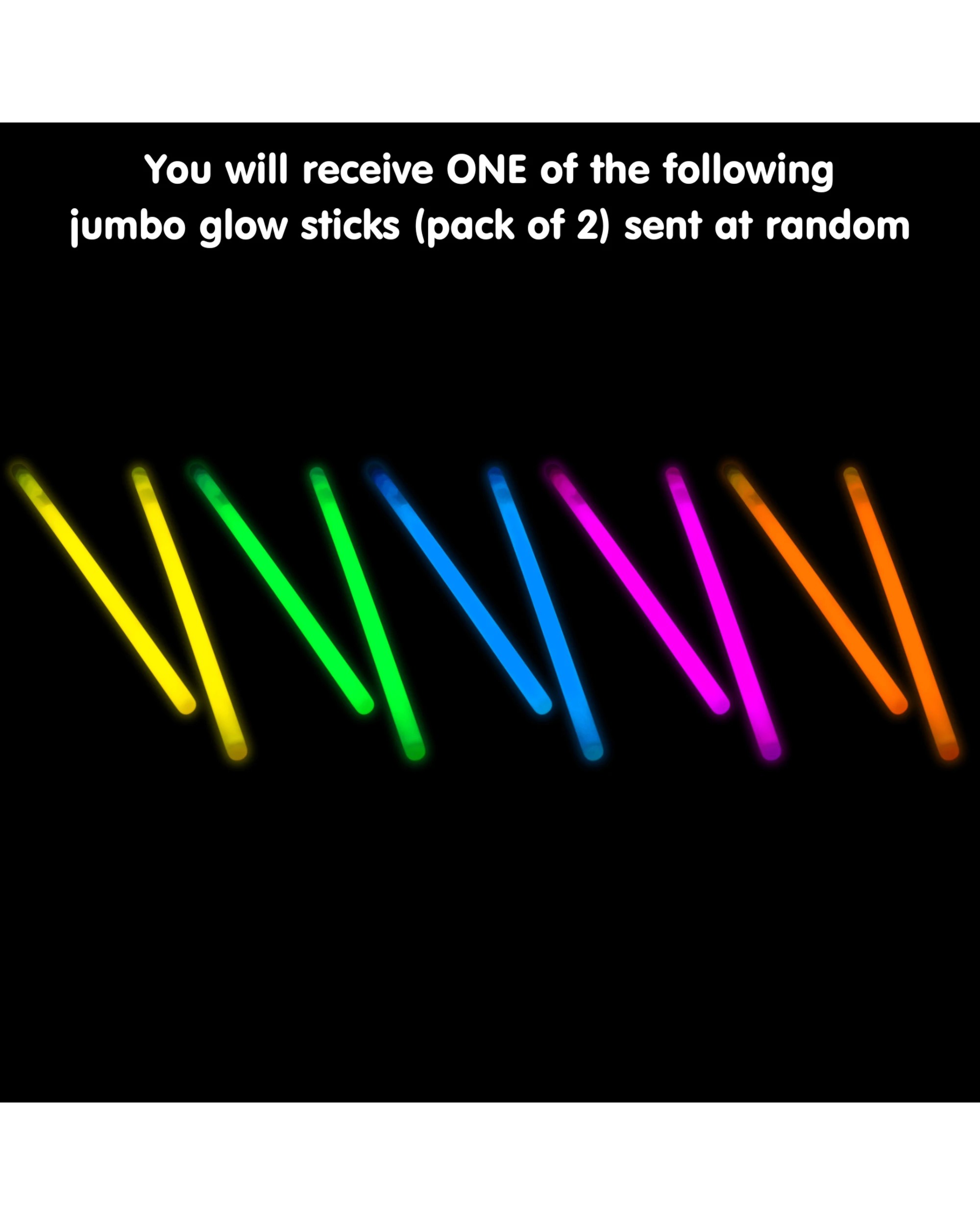 2 Durmaz Pack of 2 Jumbo Glow Sticks 20cm - Assorted, 2 of 4