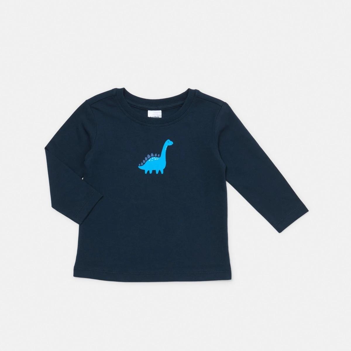 1 Everyday Long Sleeve T-shirt Nvy Dino, 1 of 3