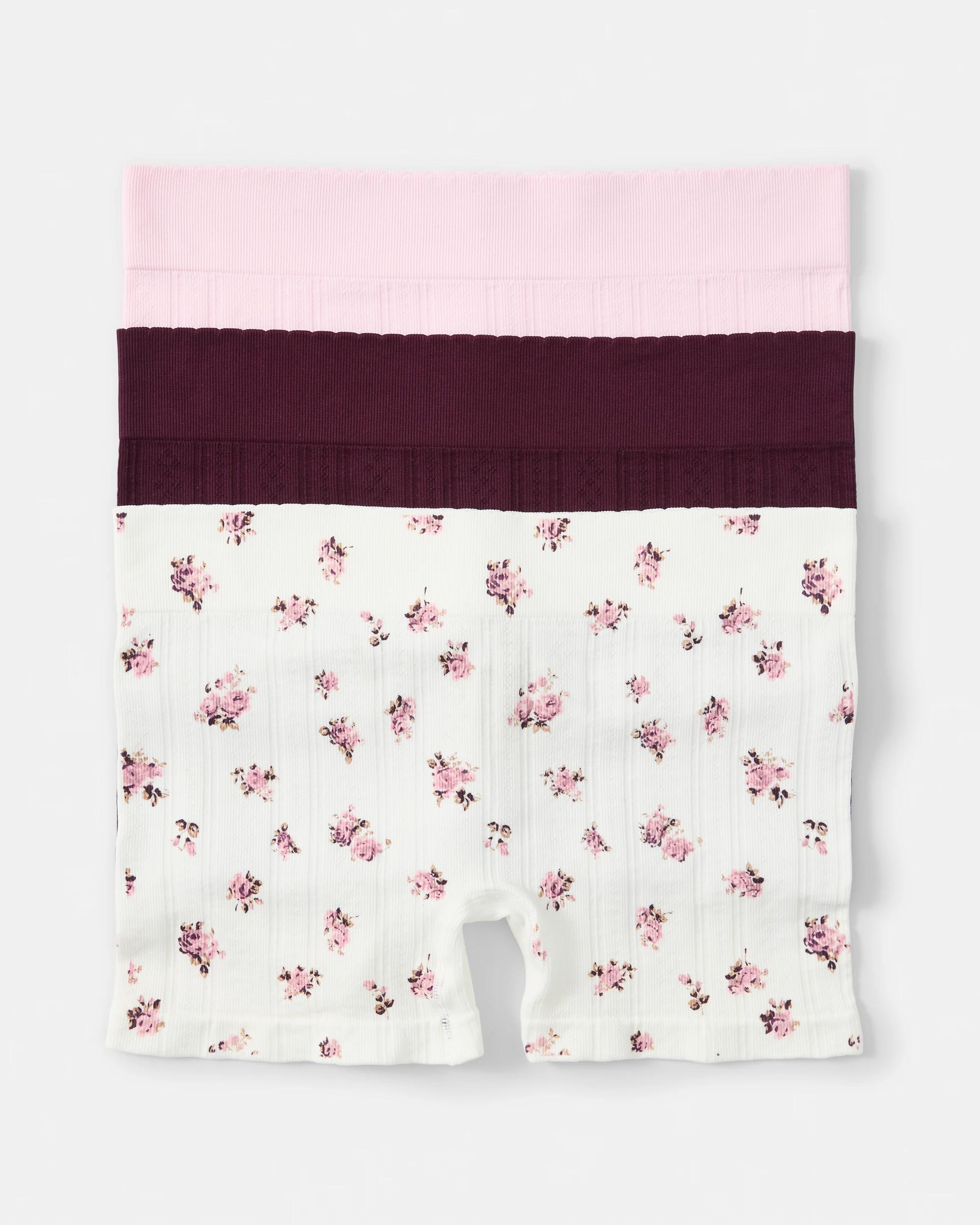 1 3 Pack Seamfree Rib Boyleg Shorties Wntr Rose, 1 of 10