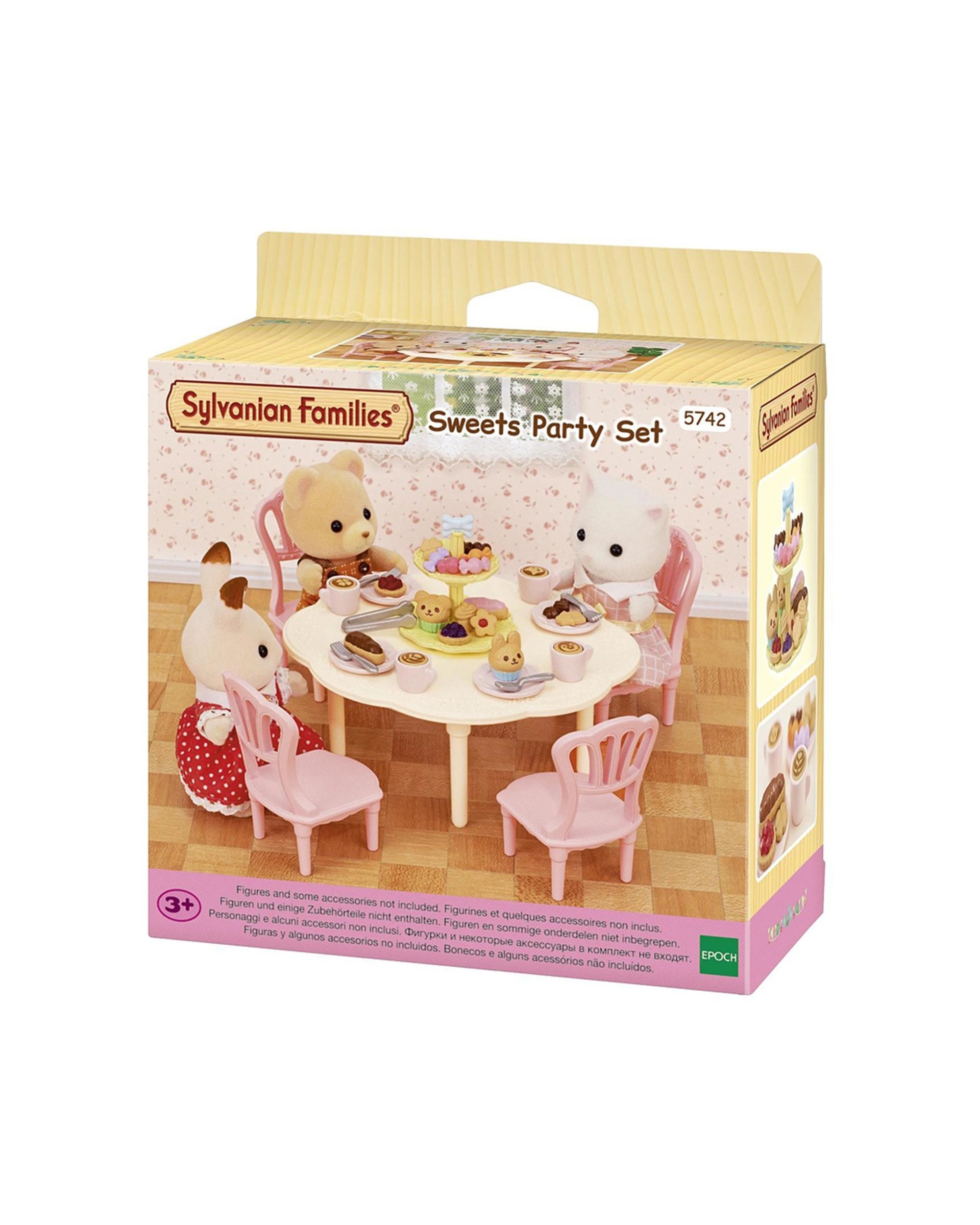1 Sylvanian Families Sweets Party Table And Chairs Kids Miniature Toy Play Set 3 Plus
 - Multi, 1 of 7