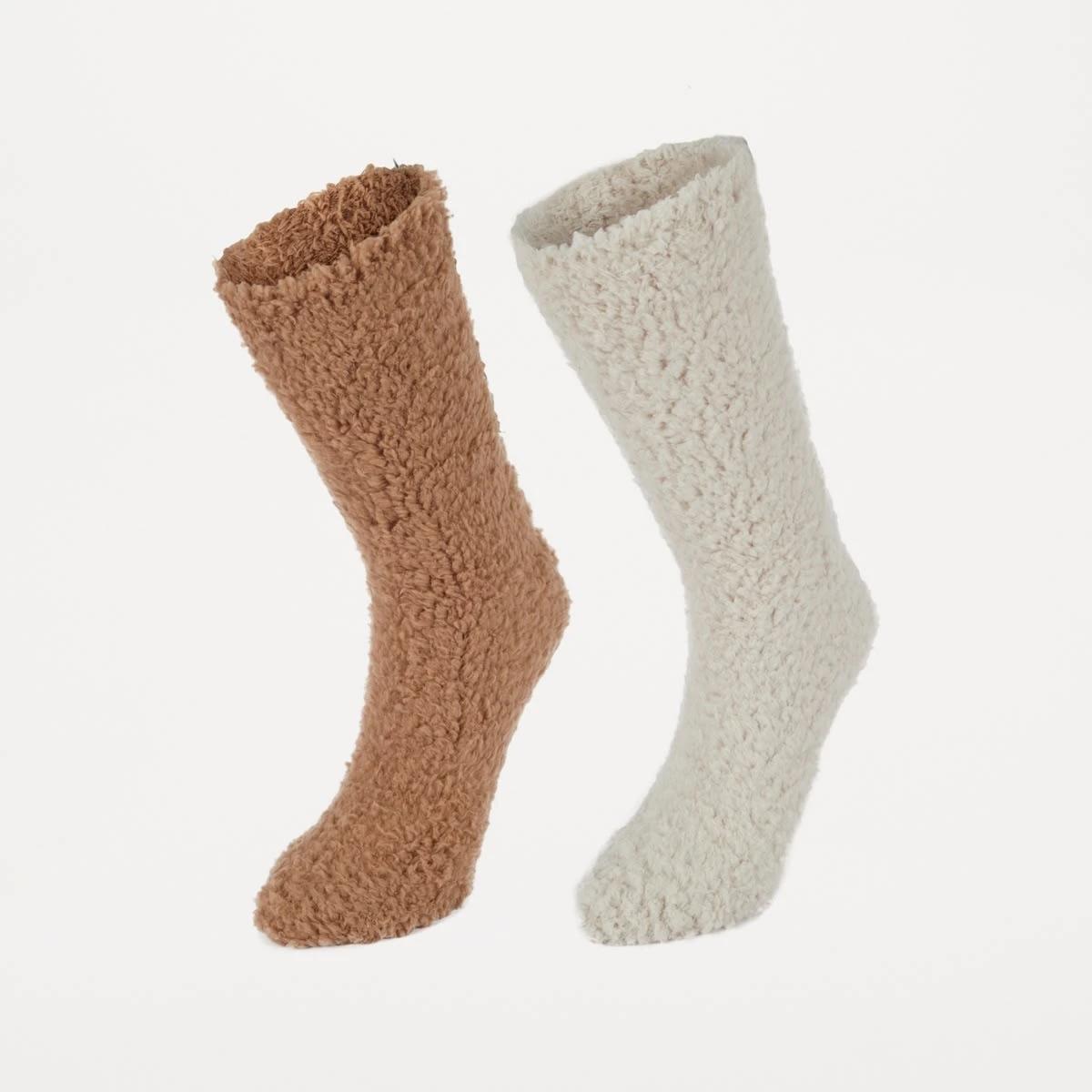 1 2 Pack Teddy Home Socks Cbge Cltt, 1 of 3