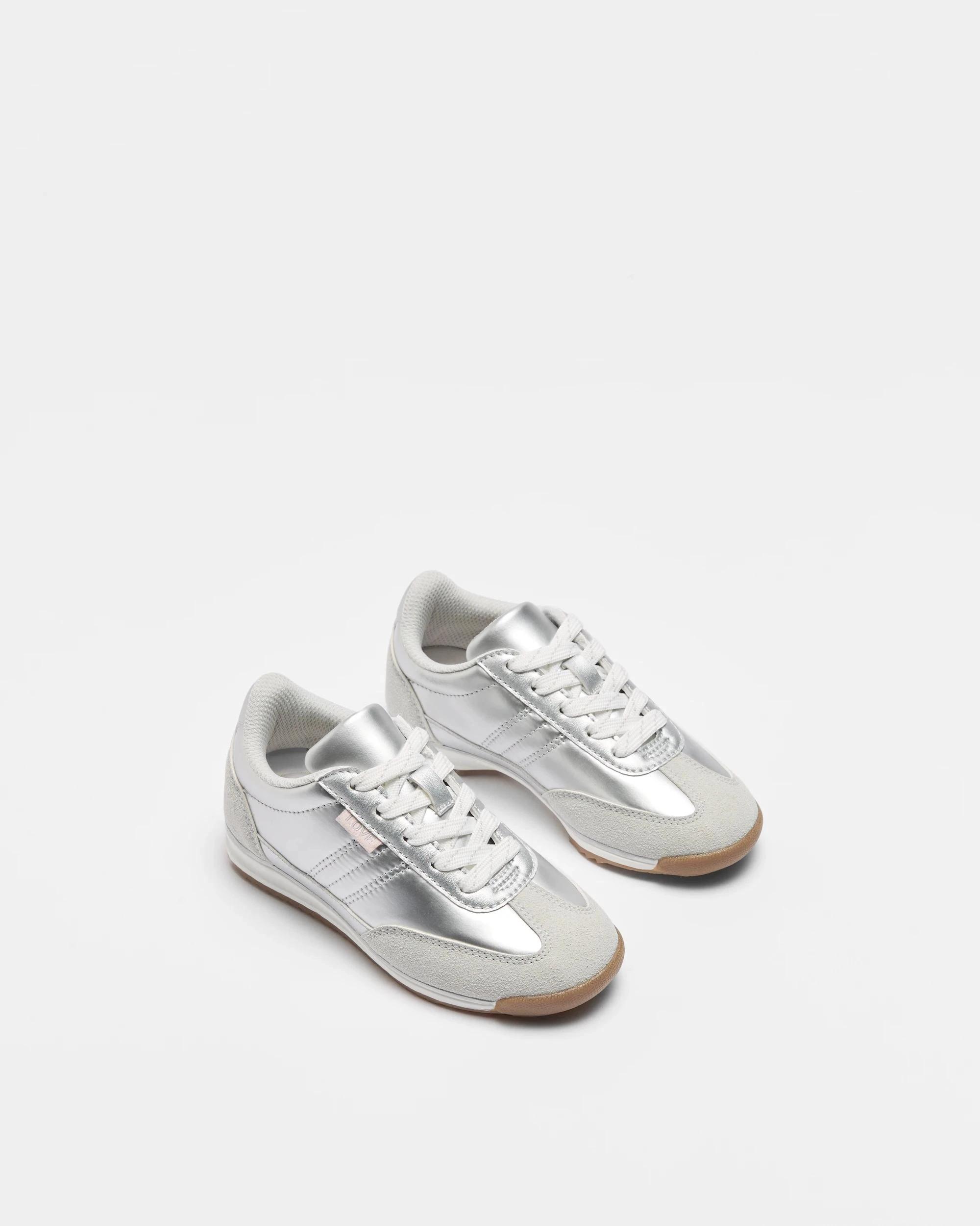 2 Target Girls Junior Retro Nylon Sneaker SILVER, 2 of 2