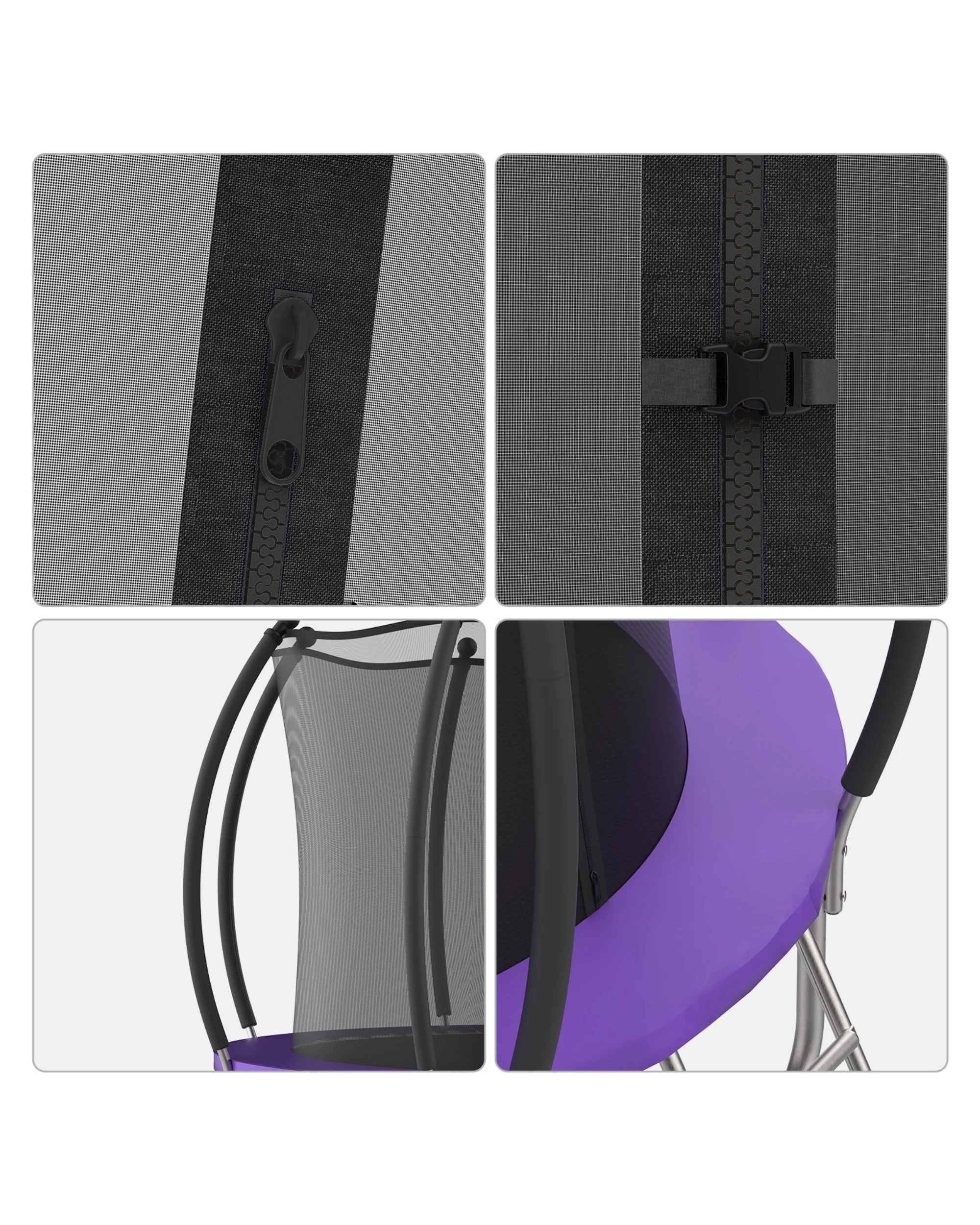 3 Advwin 8FT Outdoor Trampoline for Kids w/Ladder, Sprinkler & LED Lights, Max Limit 200 kg, 3 of 7