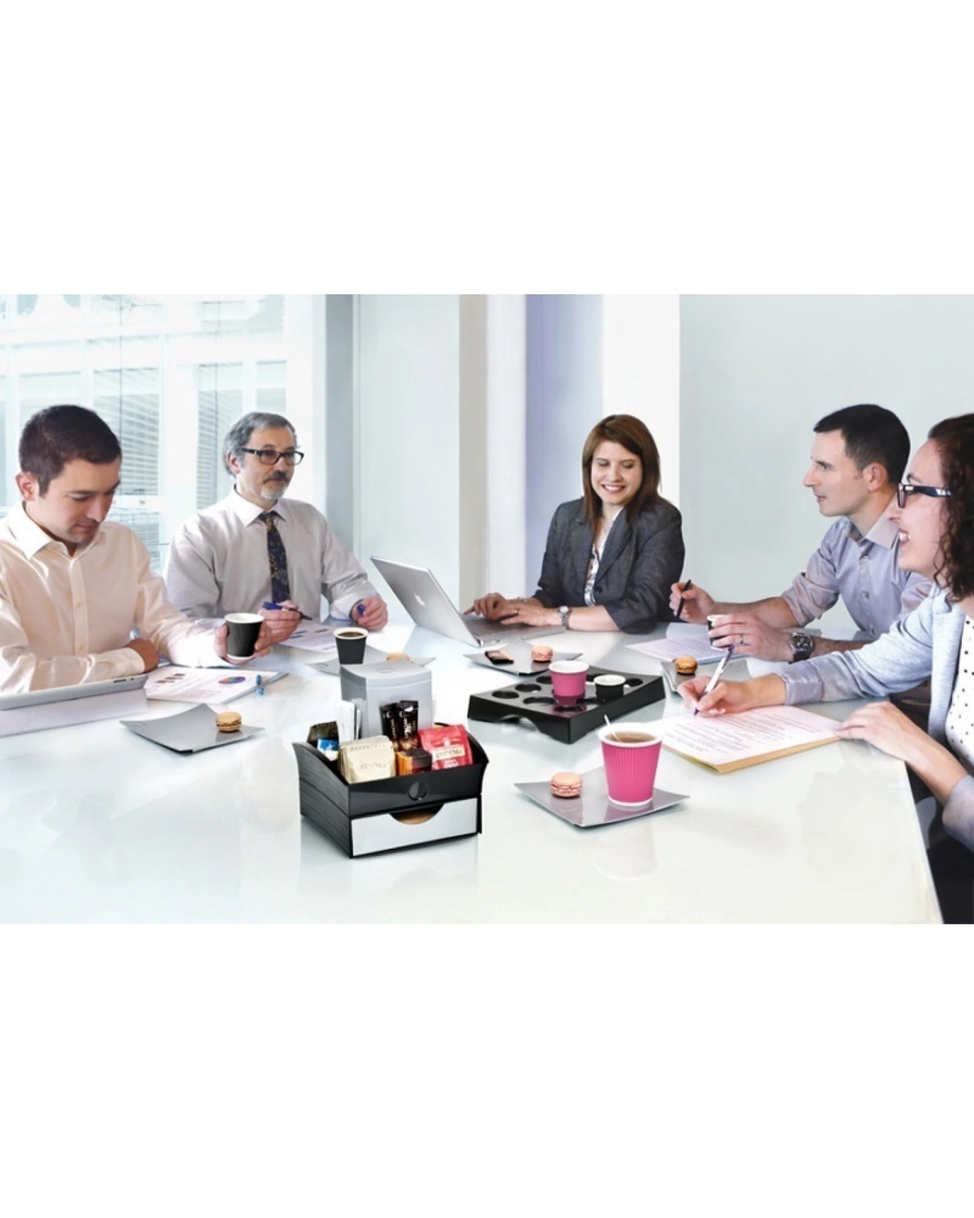 3 CEP Tea Coffee Storage Home Office Organizer Organiser Distributor Tray - Black, 3 of 3