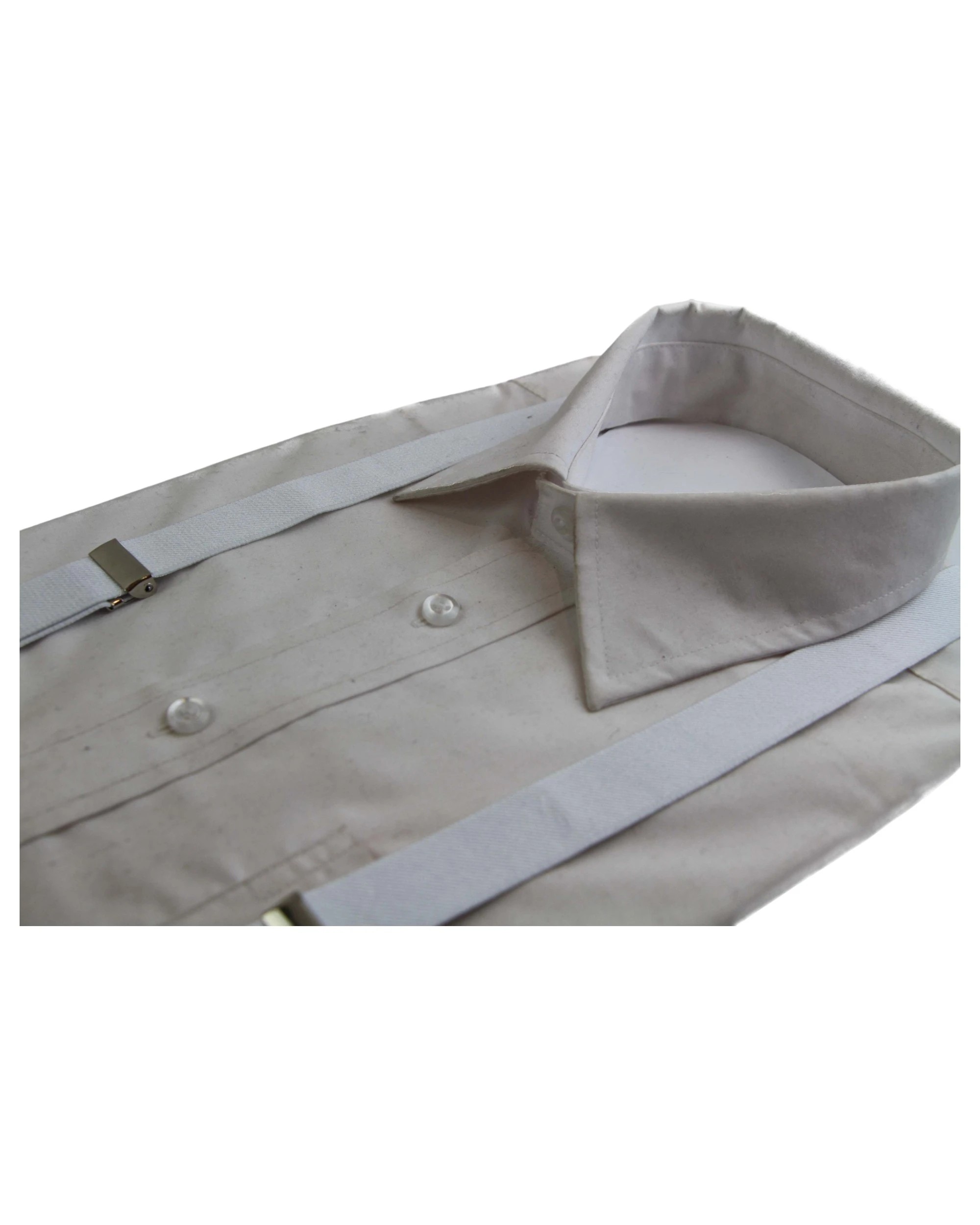 2 Zasel Mens Adjustable Extra Long 138cm Suspenders - White, 2 of 3
