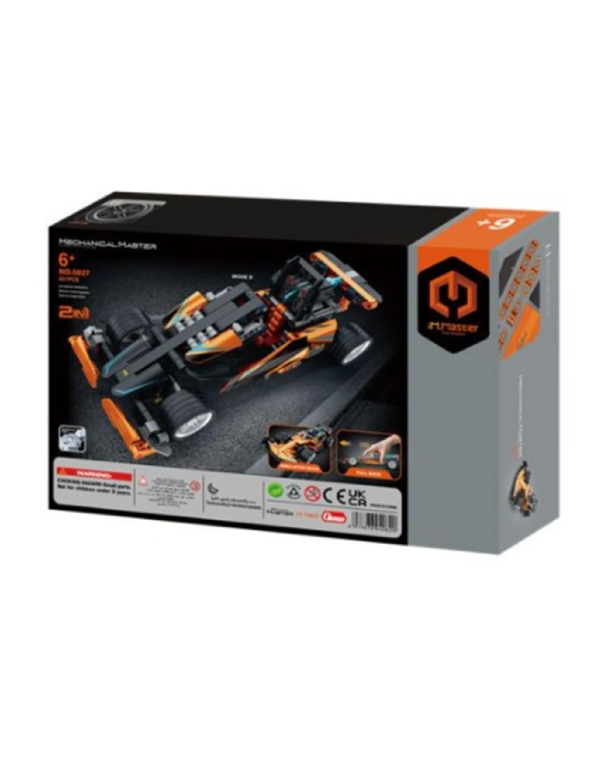 4 iM.Master Mechanical Master Pull Back Racing Car 221 Piece Model Kit - 5827 - Orange, 4 of 4