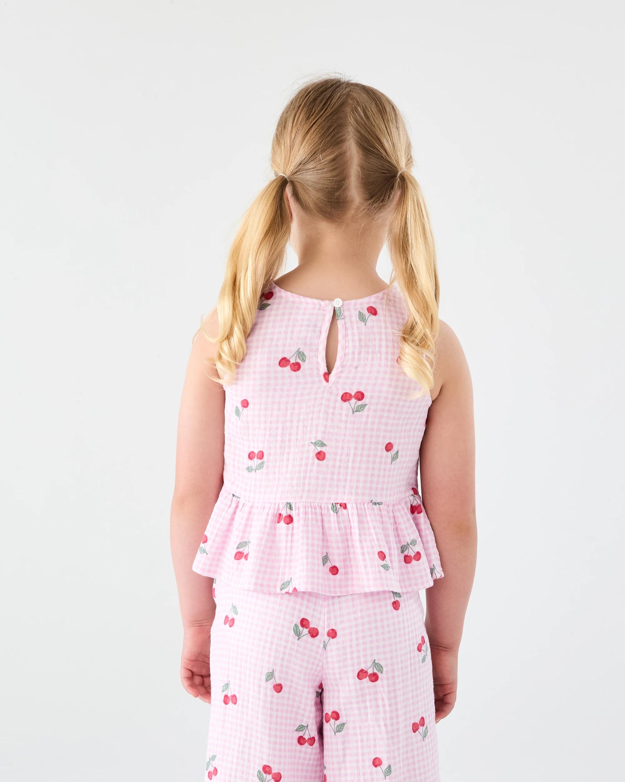 2 Tie Front Frill Top Pnk Cherry, 2 of 6