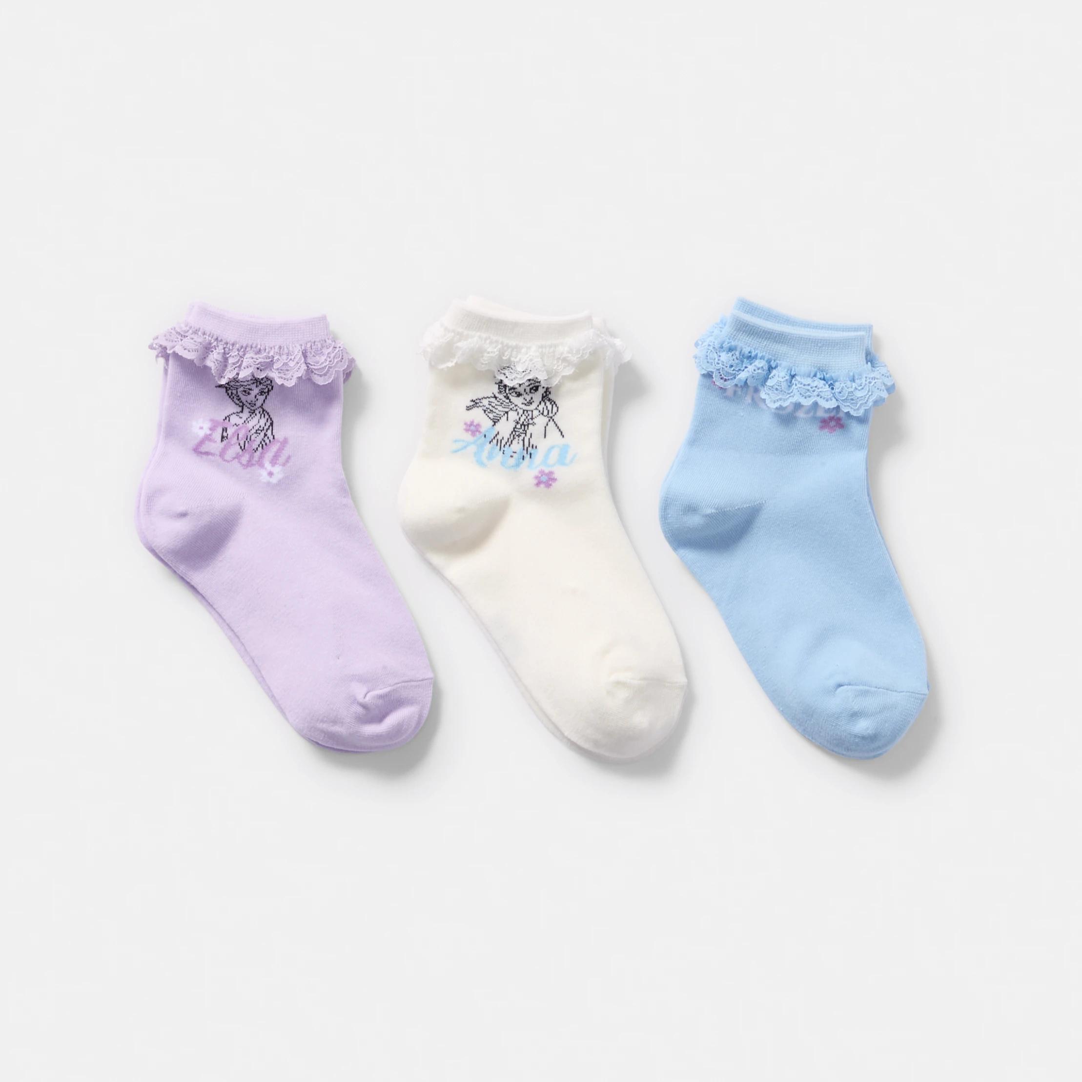 1 3 Pack Frozen License Crew Socks FROZEN, 1 of 2