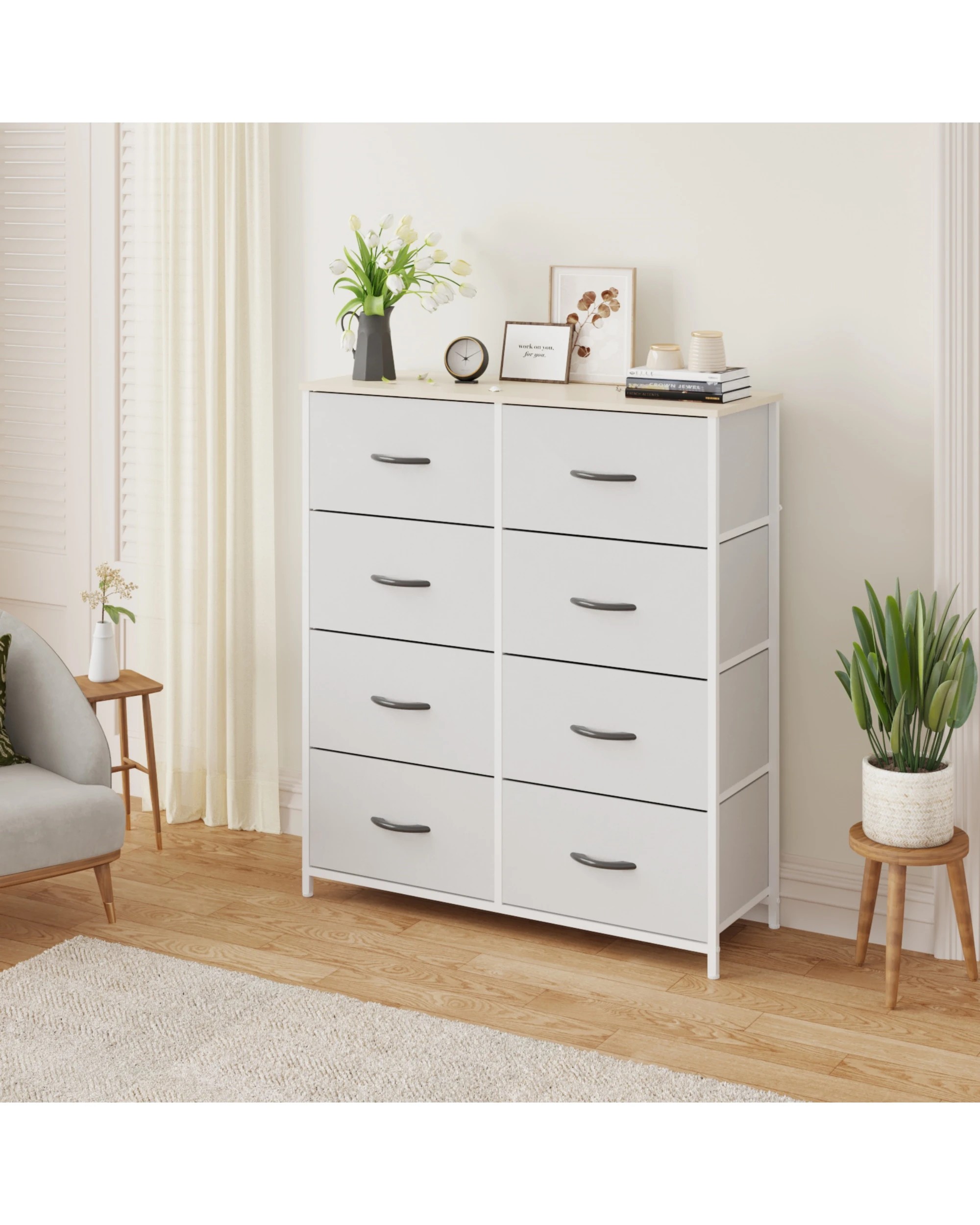 1 Advwin 8 Chest Of Drawers Storage Cabinet Fabirc Drawers
 - Grey, 1 of 6