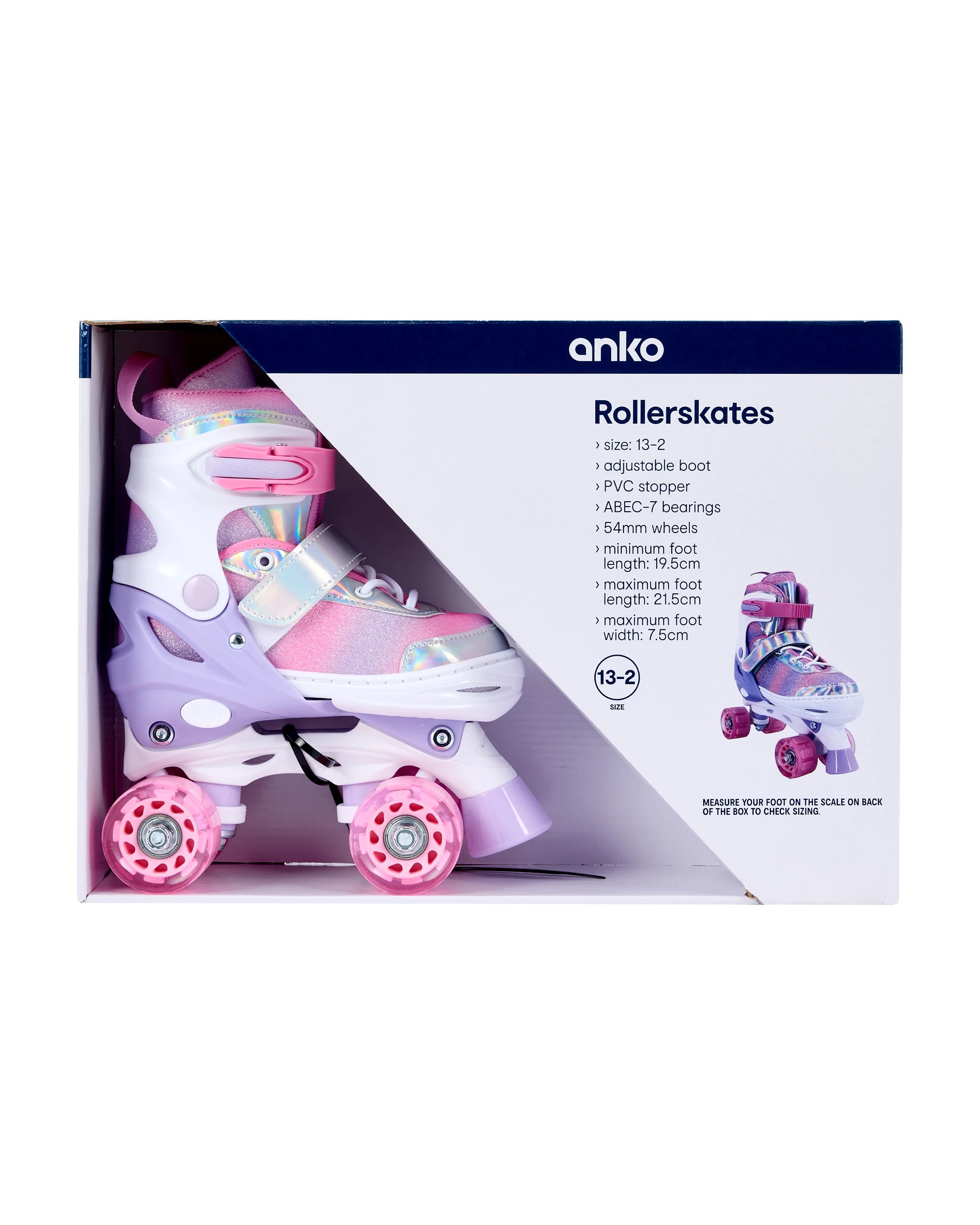 1 Anko Rollerskates - Size 13 to 2 - Pink, 1 of 9