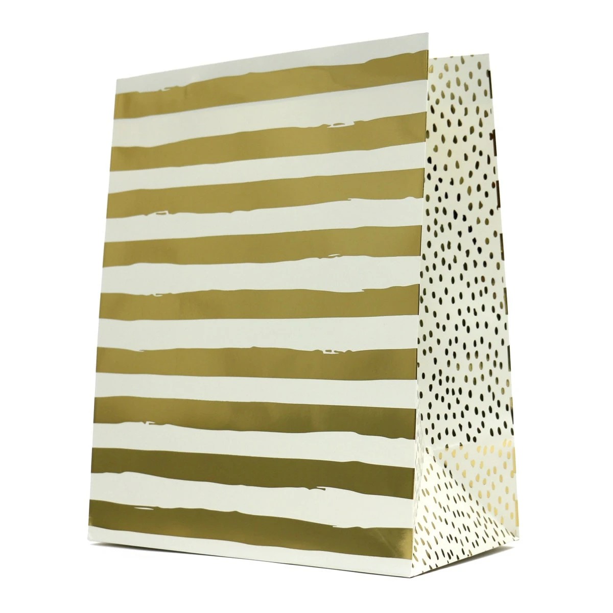 1 Hallmark Gift Bag - Large, Gold Foil Stripes, 1 of 3