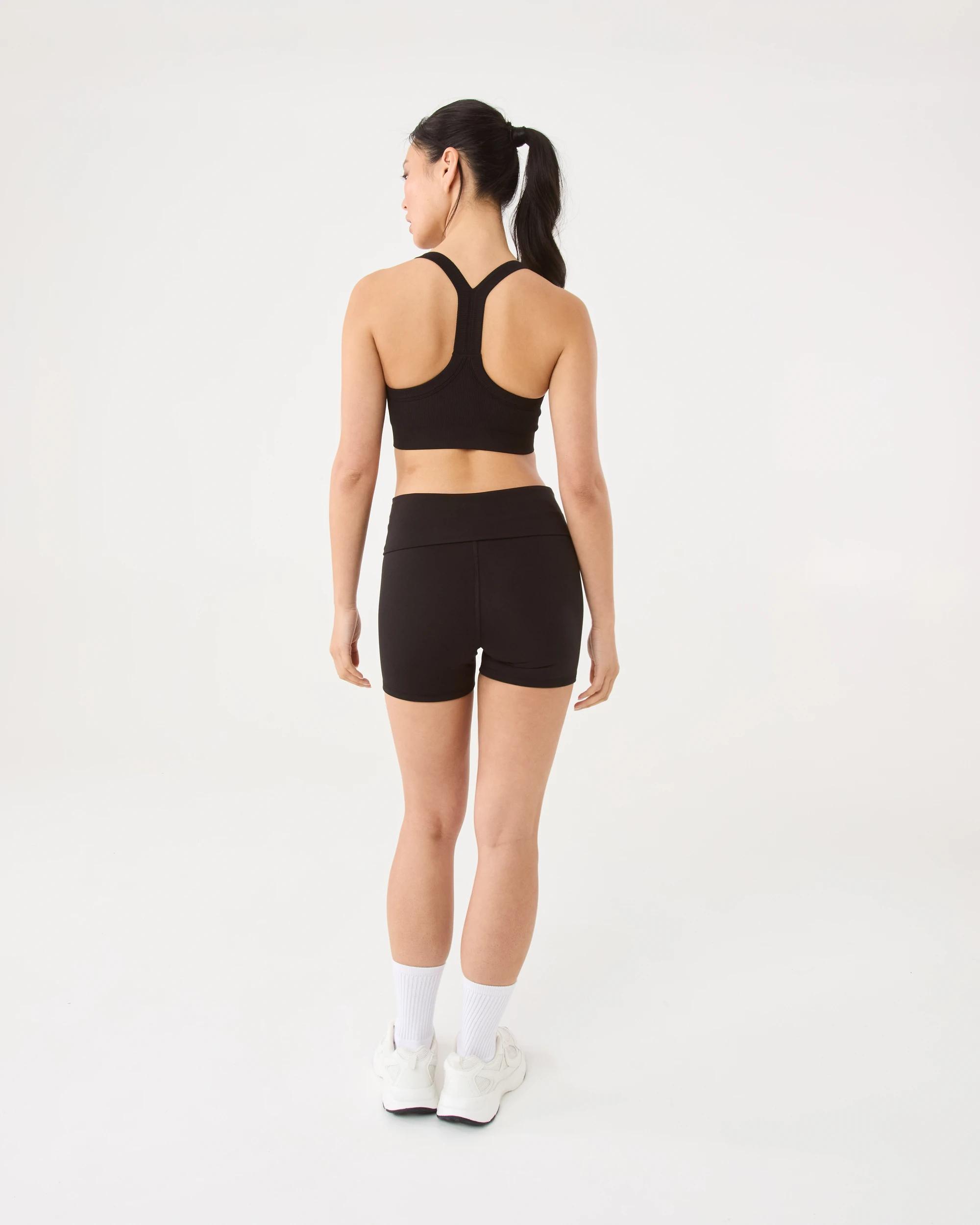 4 Active Womens Seamfree Support Crop Top Black, 4 of 9