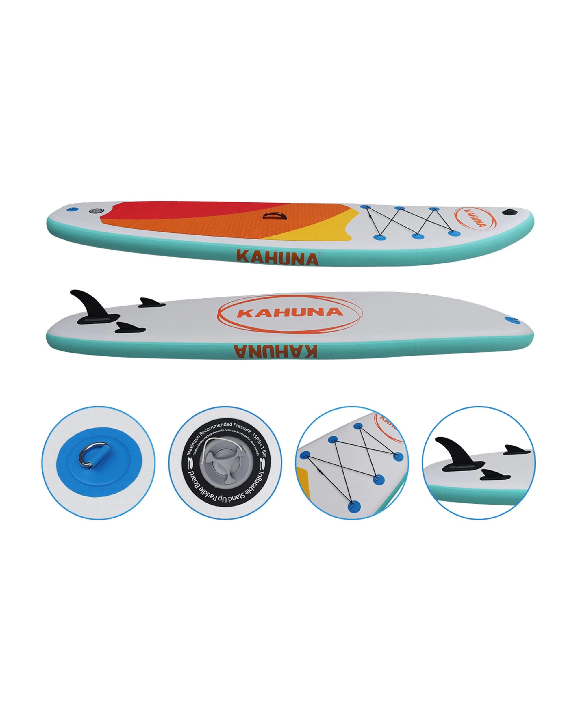 3 Kahuna Hana Inflatable Stand Up Paddle Board 11FT SUP Paddleboard with oump - White, 3 of 9