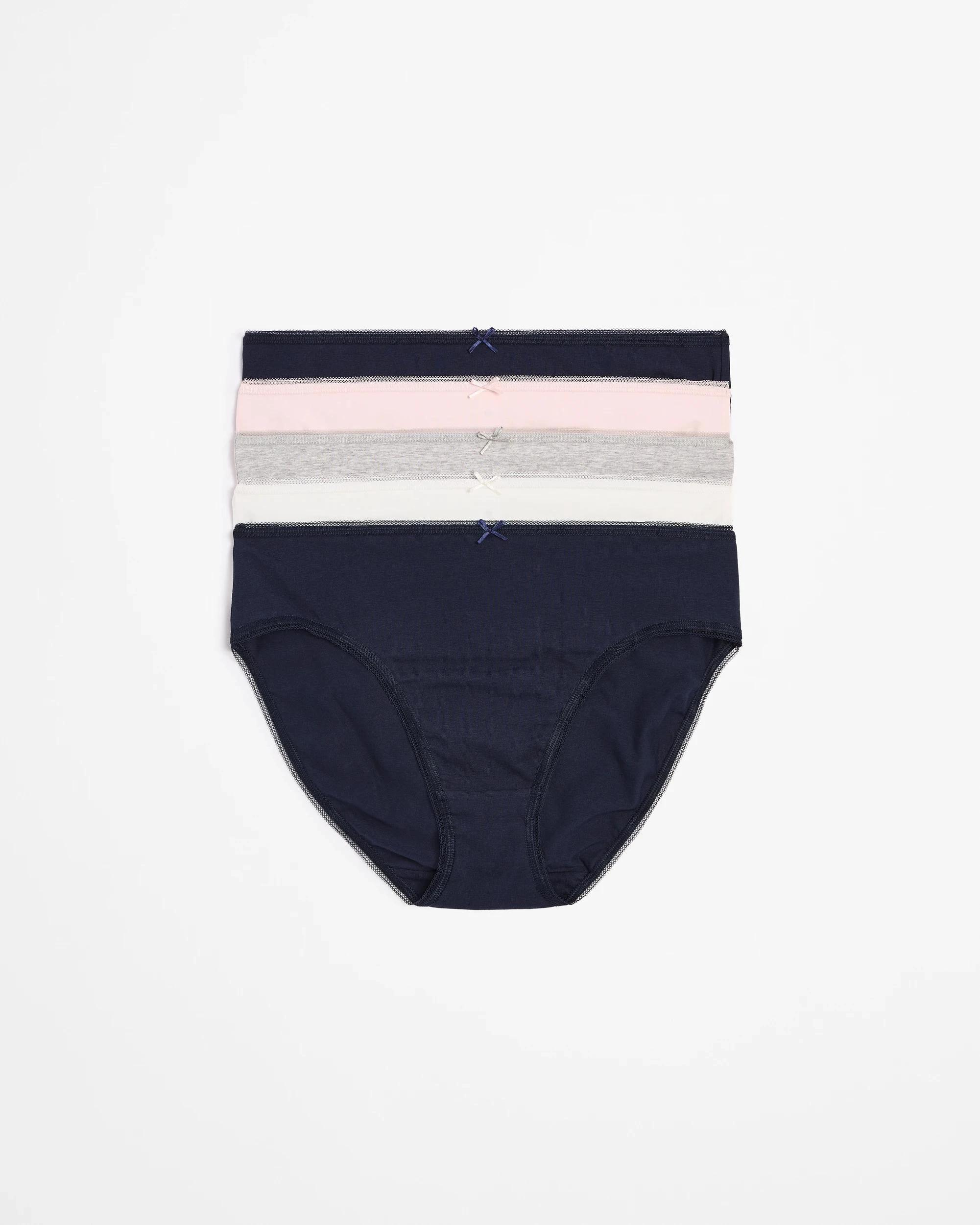 1 Target 5 Pack Cotton/Elastane High Cut Briefs TONAL MARLE, 1 of 5