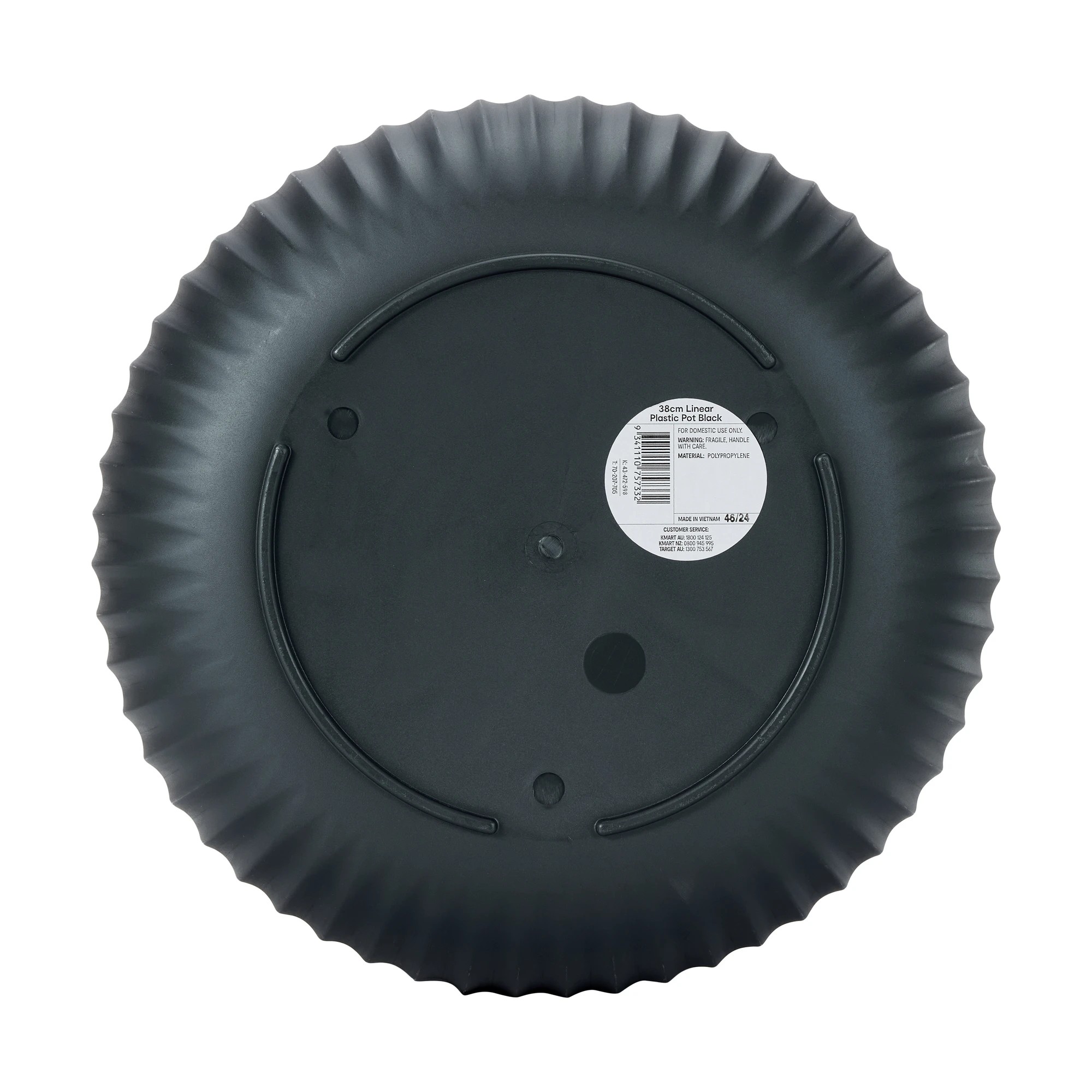 3 30cm Linear Plastic Pot - Black, 3 of 3