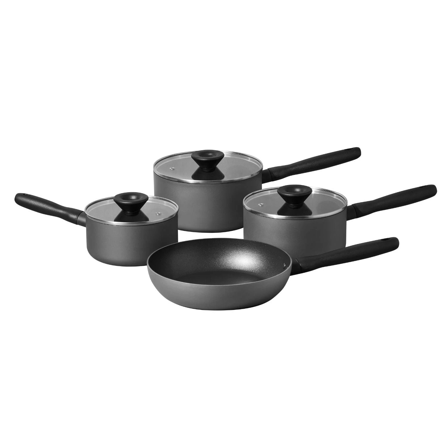 1 Meyer Bauhaus Series Nonstick Induction 4 Piece Cookware Set - Grey, 1 of 1