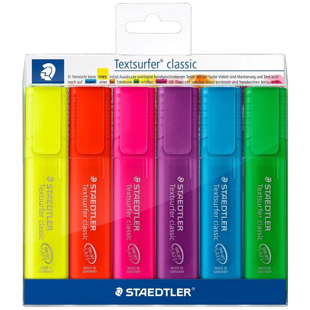 1 Staedtler Textsurfer Rainbow Highlighters Assorted 6 Pack, 1 of 5