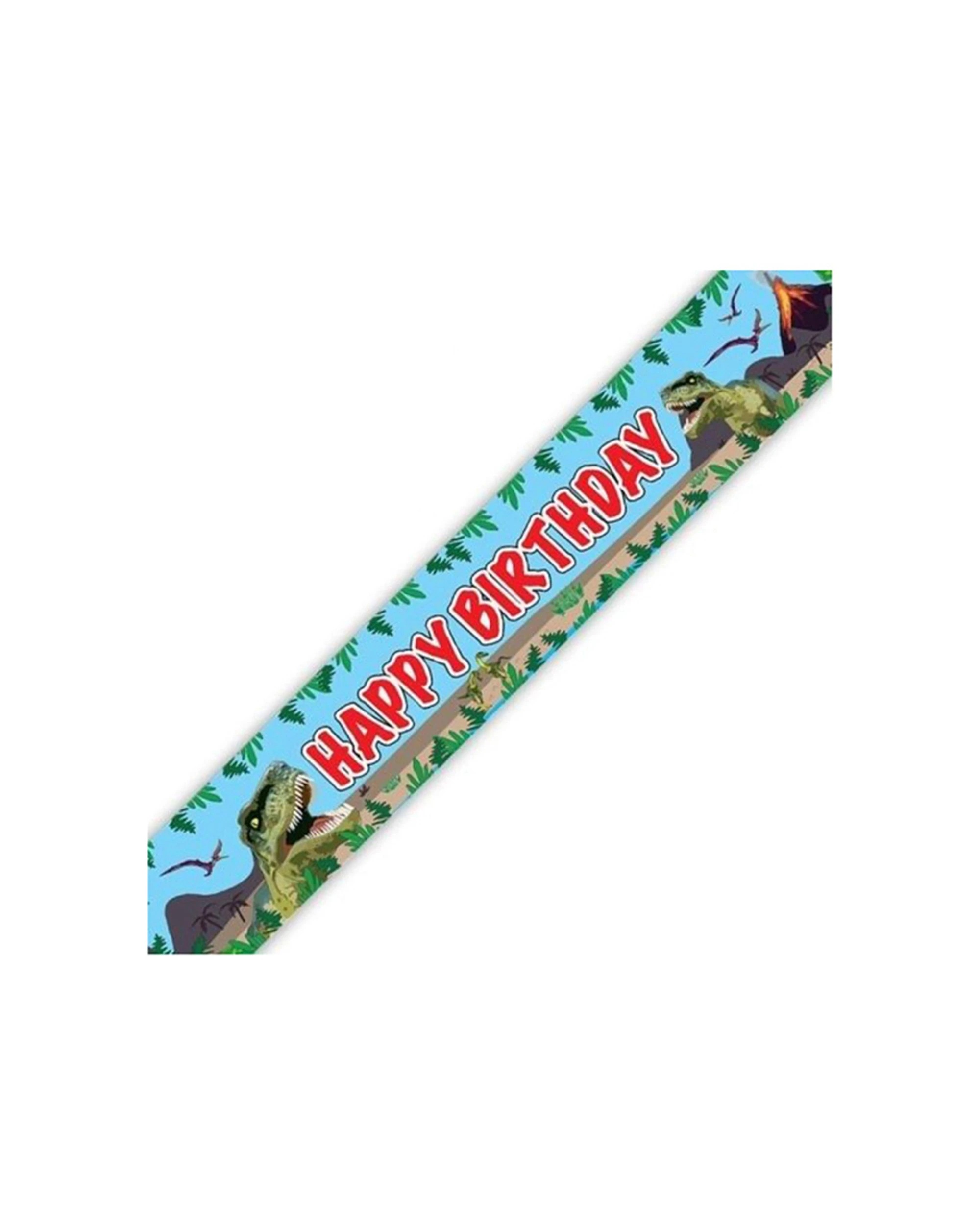 1 Alpen Happy Birthday Jurassic Dinosaur Banner Decoration 2.7m - Multi, 1 of 1
